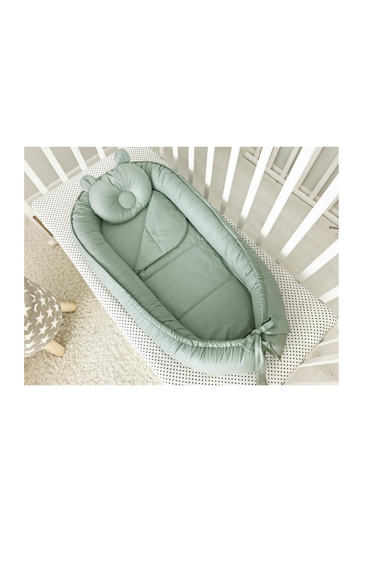 Jaju Baby Açık Yeşil Tasarım Lüx Ortopedik Babynest Bebek Yatağı Jaju-babynest fotoğrafı 2 (önizleme)