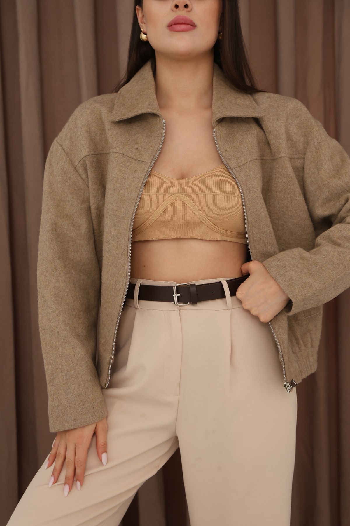 Etos  Kadın Ceket Trend Kaşe Bomber astarli - Görsel 2