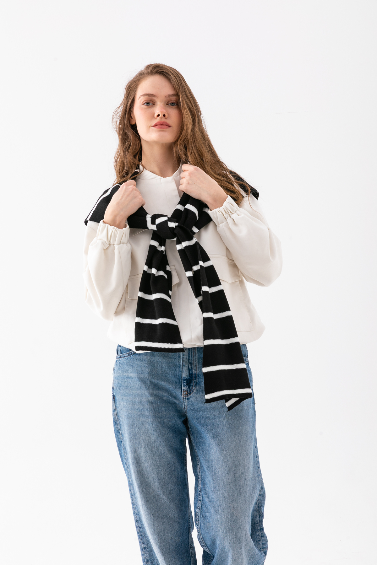 Wega Moda Kare Parçalı Patchwork Atkı - Spor Triko Örme Omuz Atkısı | Unisex Boho Şal - Atkı görsel 2