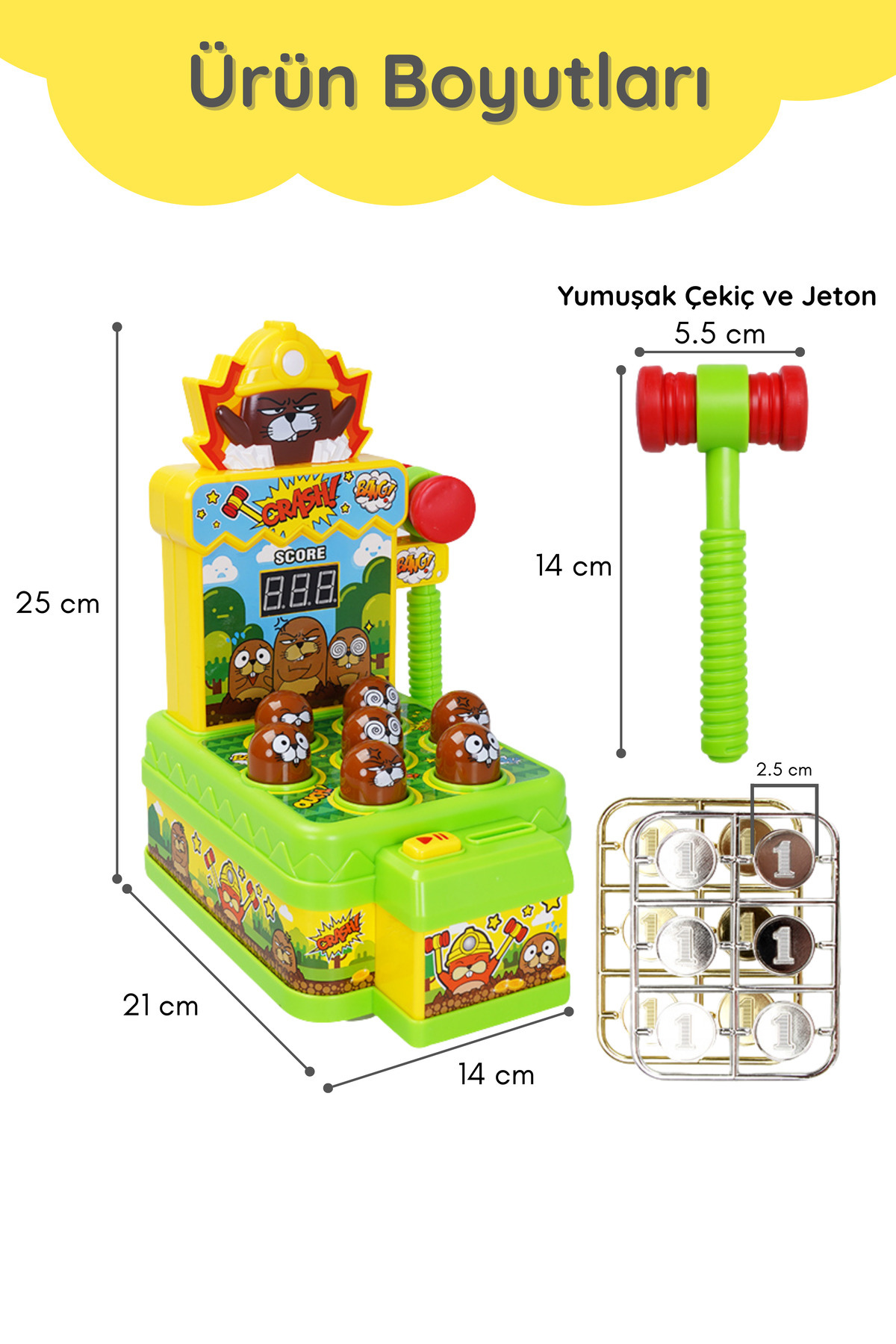 FIVESTAR TOYS Işıklı Müzikli Sesli Köstebek Yakalama Oyunu fotoğrafı 7 (önizleme)