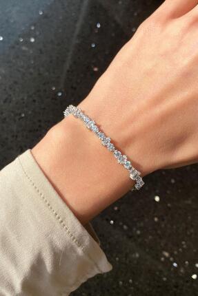 Spossy Silver Jewelry 925 Ayar Gümüş, Silver, A+ Kalite Araları Baget Taşlı S...