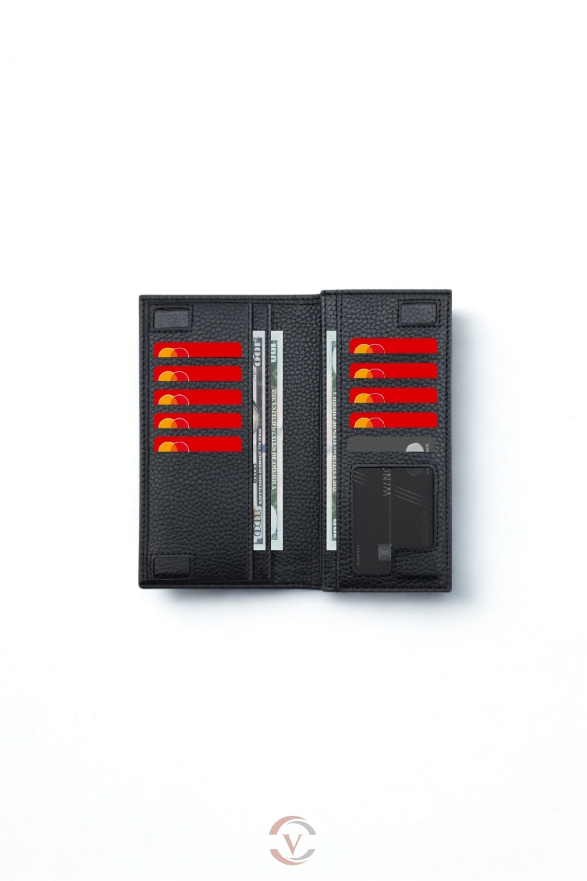 VANİLLA COLLECTİON  Telefon Bölmeli Unisex Siyah Cüzdan Mıknatıslı Ve El Bantlı Büyük Paraportföy El Çantası - Görsel 8