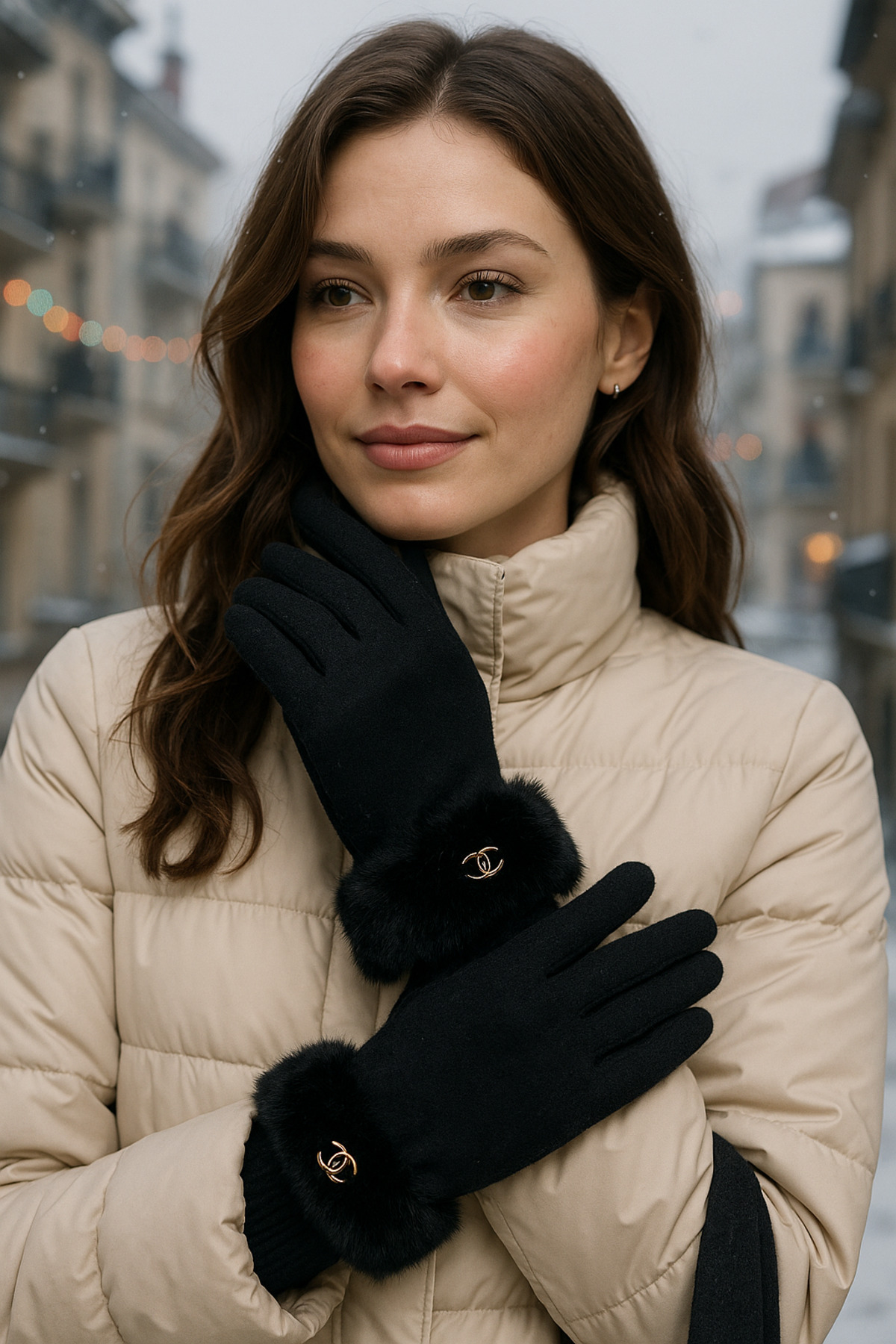 keisy  Kadın Peluş Dokunmatik Eldiven - Görsel 2