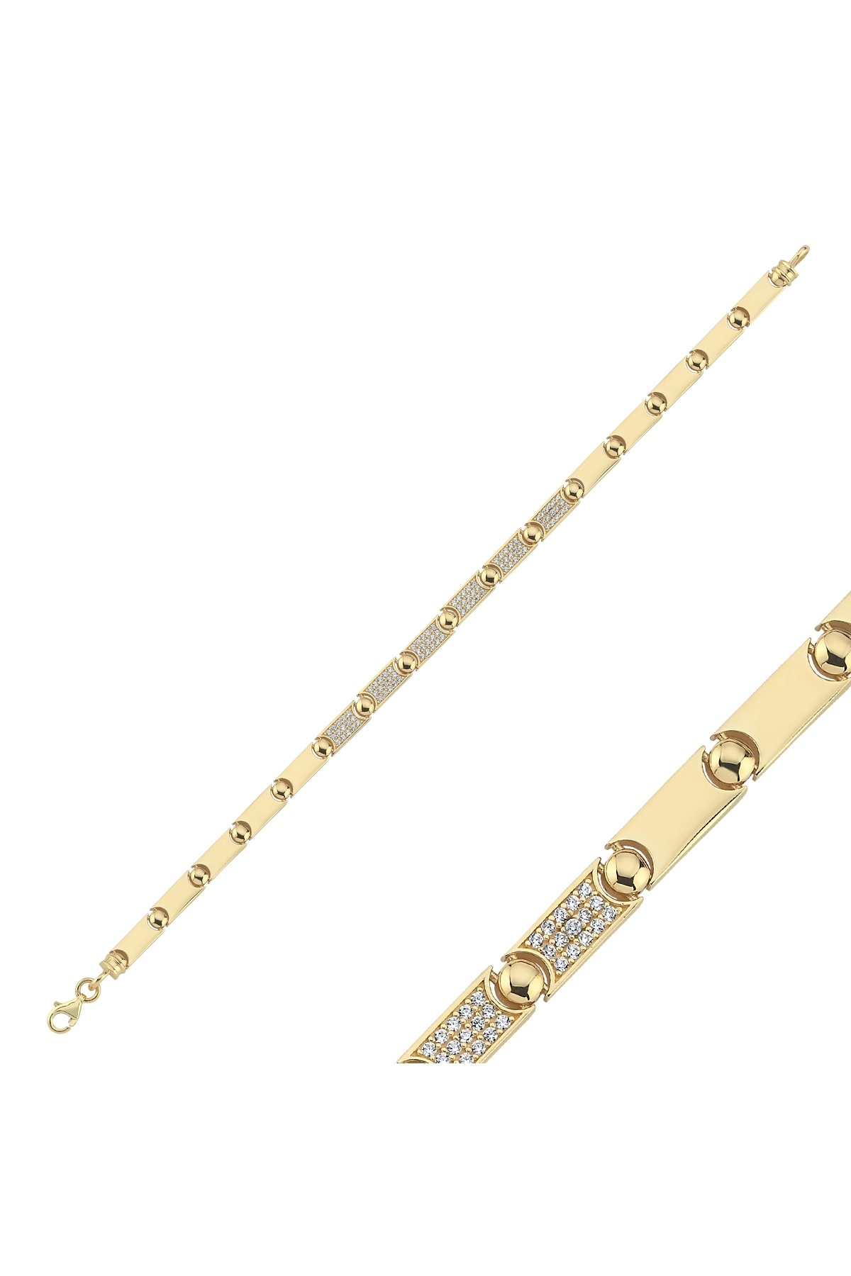 Aypa Mücevher 14 Ayar Taşlı Şerit Bileklik