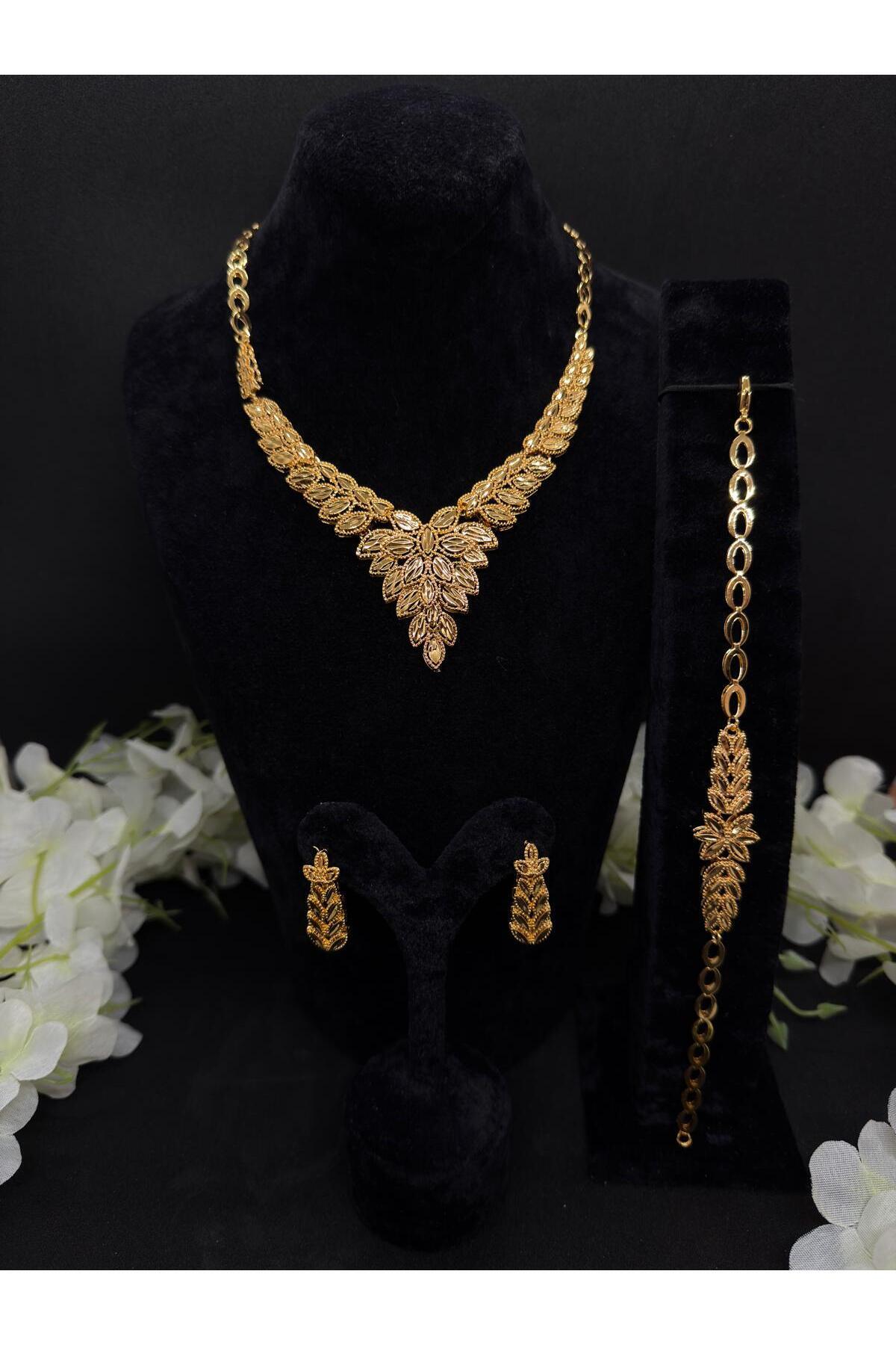 Constanza Exclusive 22 Ayar Altın Kaplama VIP Özel Tasarım Takı Seti 1015