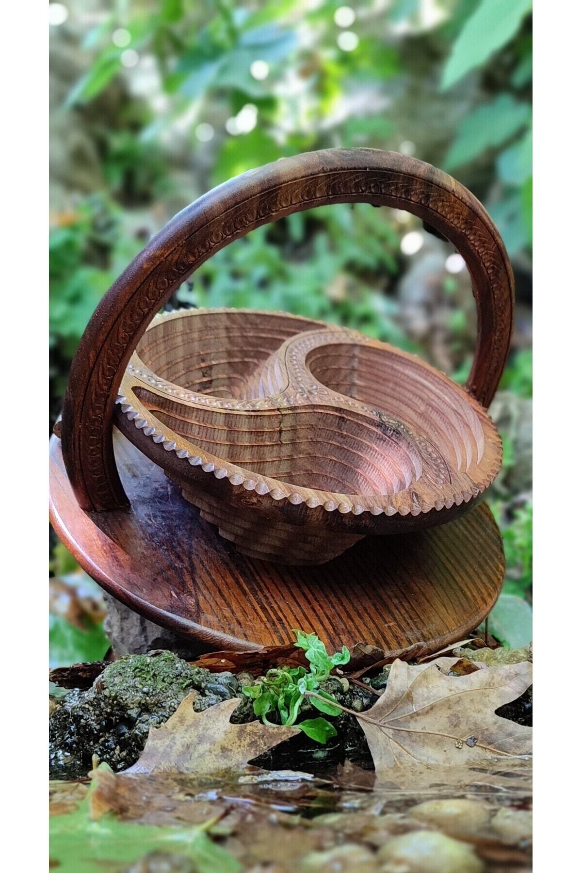 Large Size Wooden Folding Candy Bowl Fruit Bowl Carved Snack Bowl Candy Bowl Fruit Tray