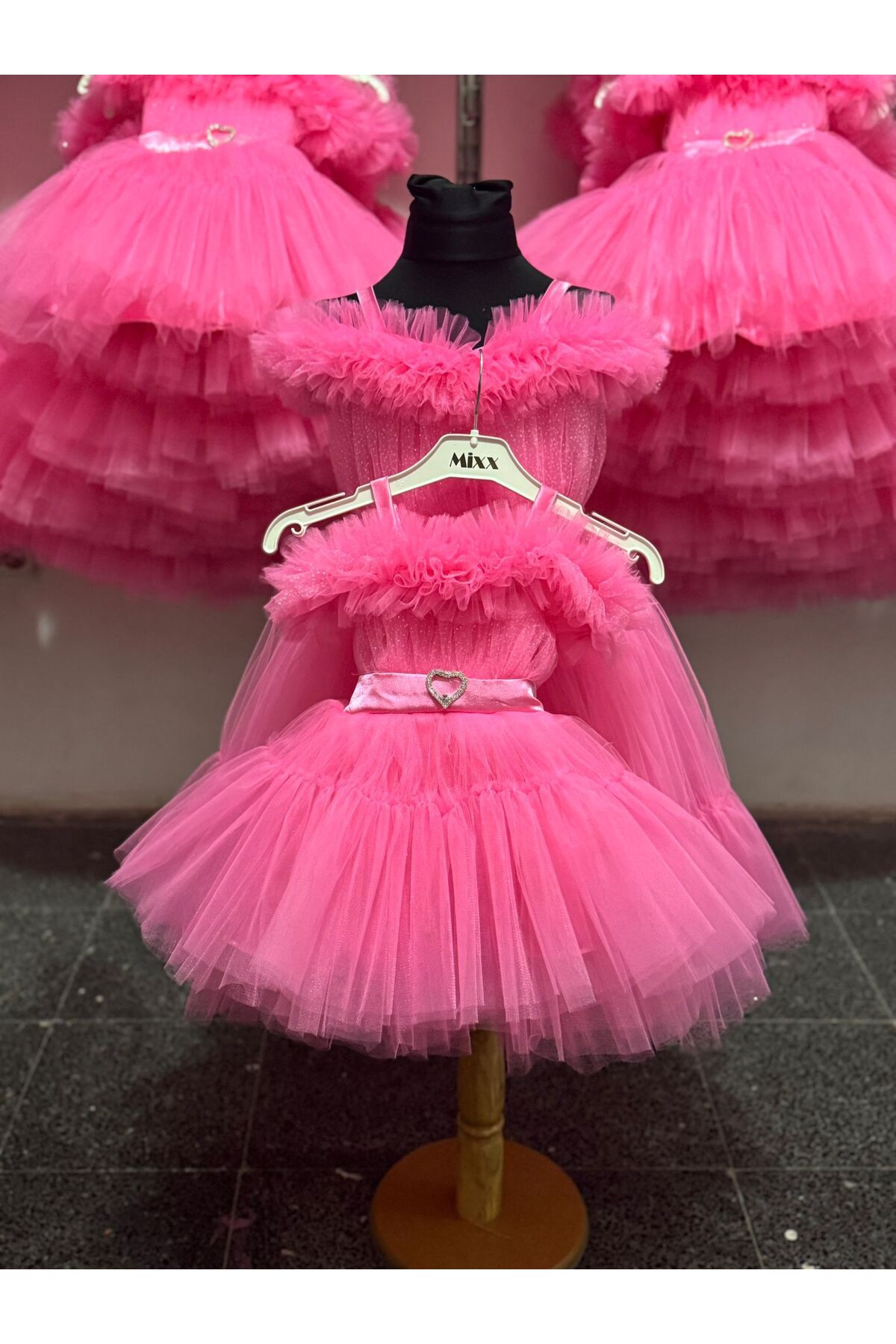 tuha kids design çocuk degaje simli fiyonklu çocuk abiye1-5 yaş