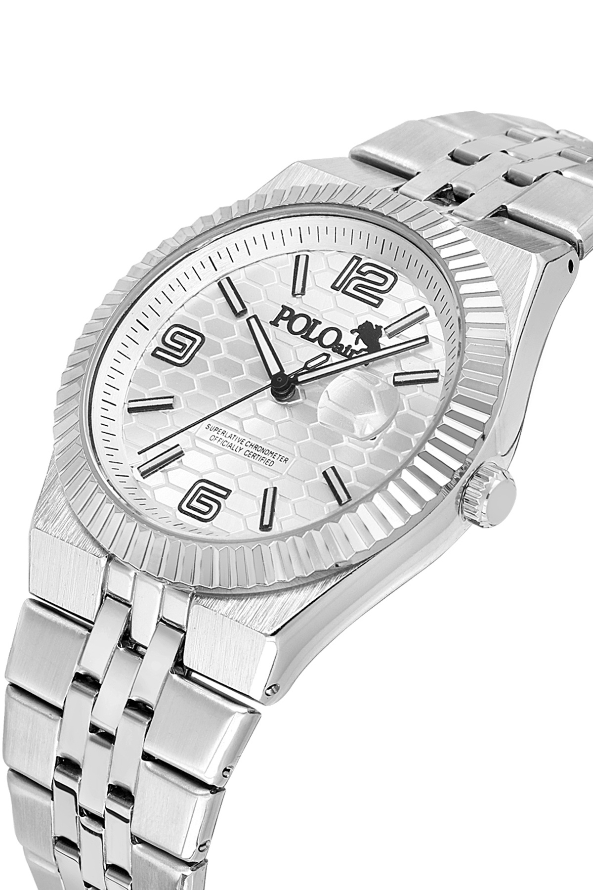 ساعت مچی مردانه دو کلیپ با تقویم، رنگ نقره‌ای، مدل PL-7030E4X