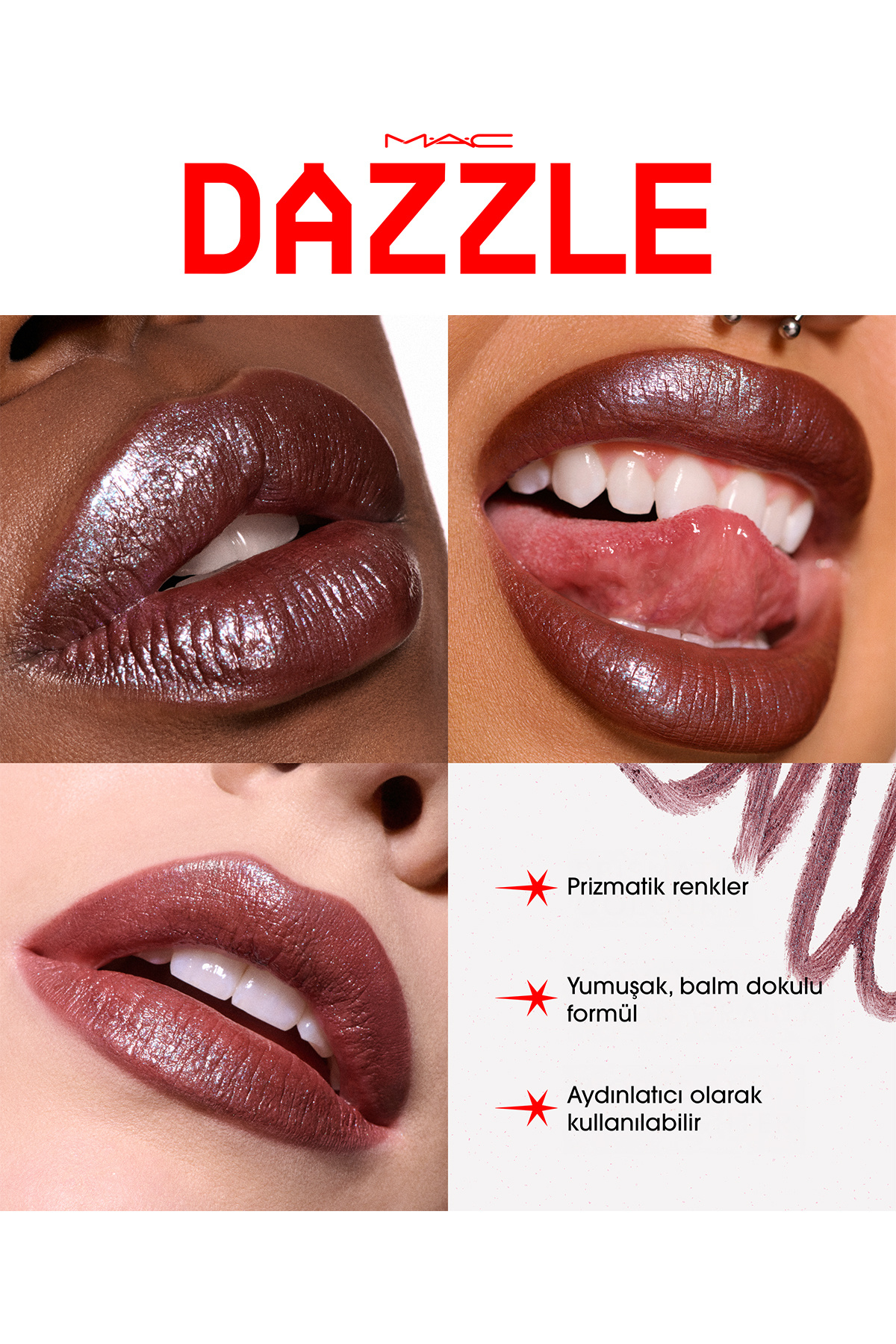مداد لب درخشان مداد رنگی Dazzlelip - آلو کیهانی — زرشکی 140340 — تصویر 2 از 3