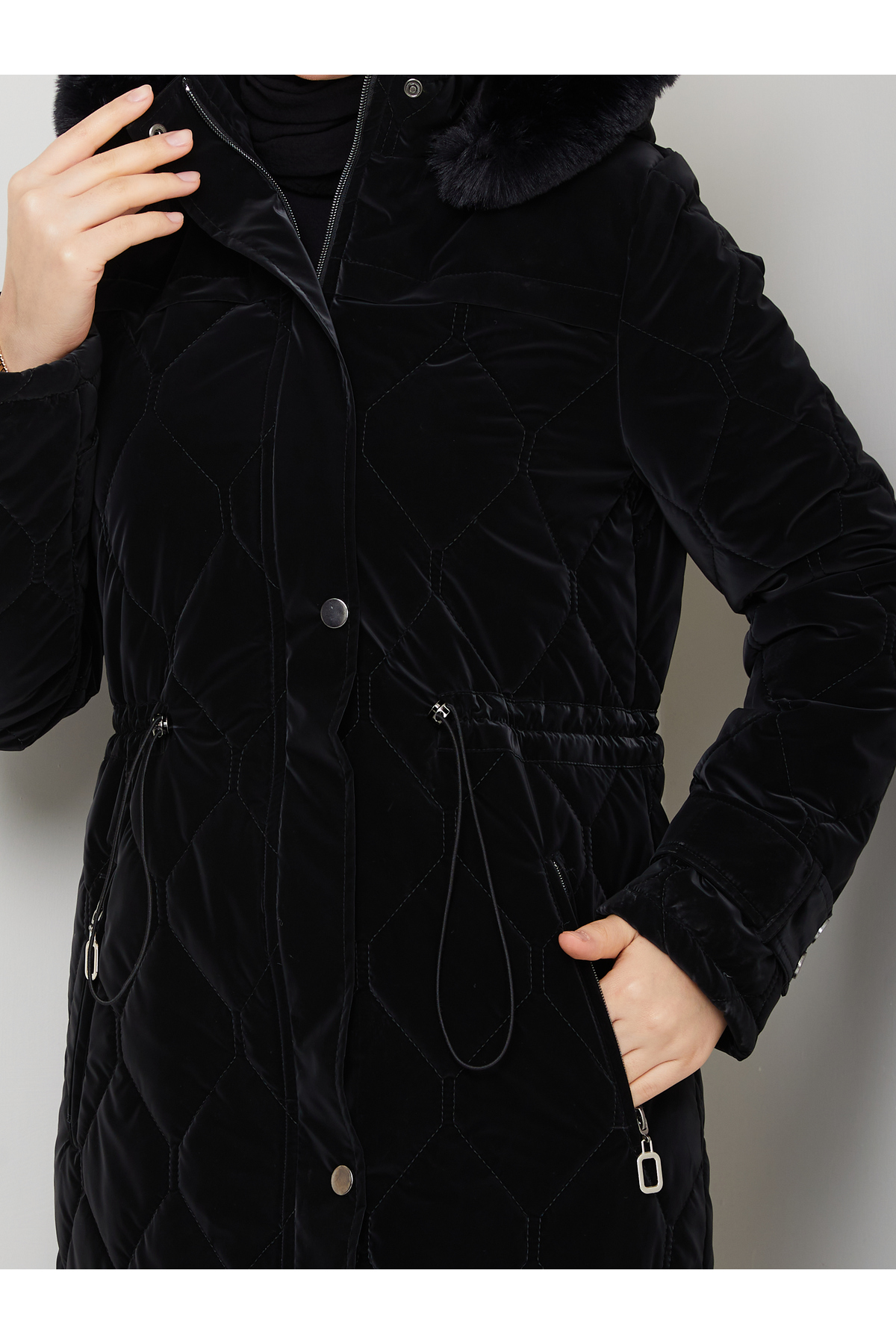 KMKkombin  KADIN YENİ SEZON TAM DOLGULU KAPŞONLU NOVA KUMAŞ GENÇ SPOR TAM BOY KABAN 11.75 - Görsel 7