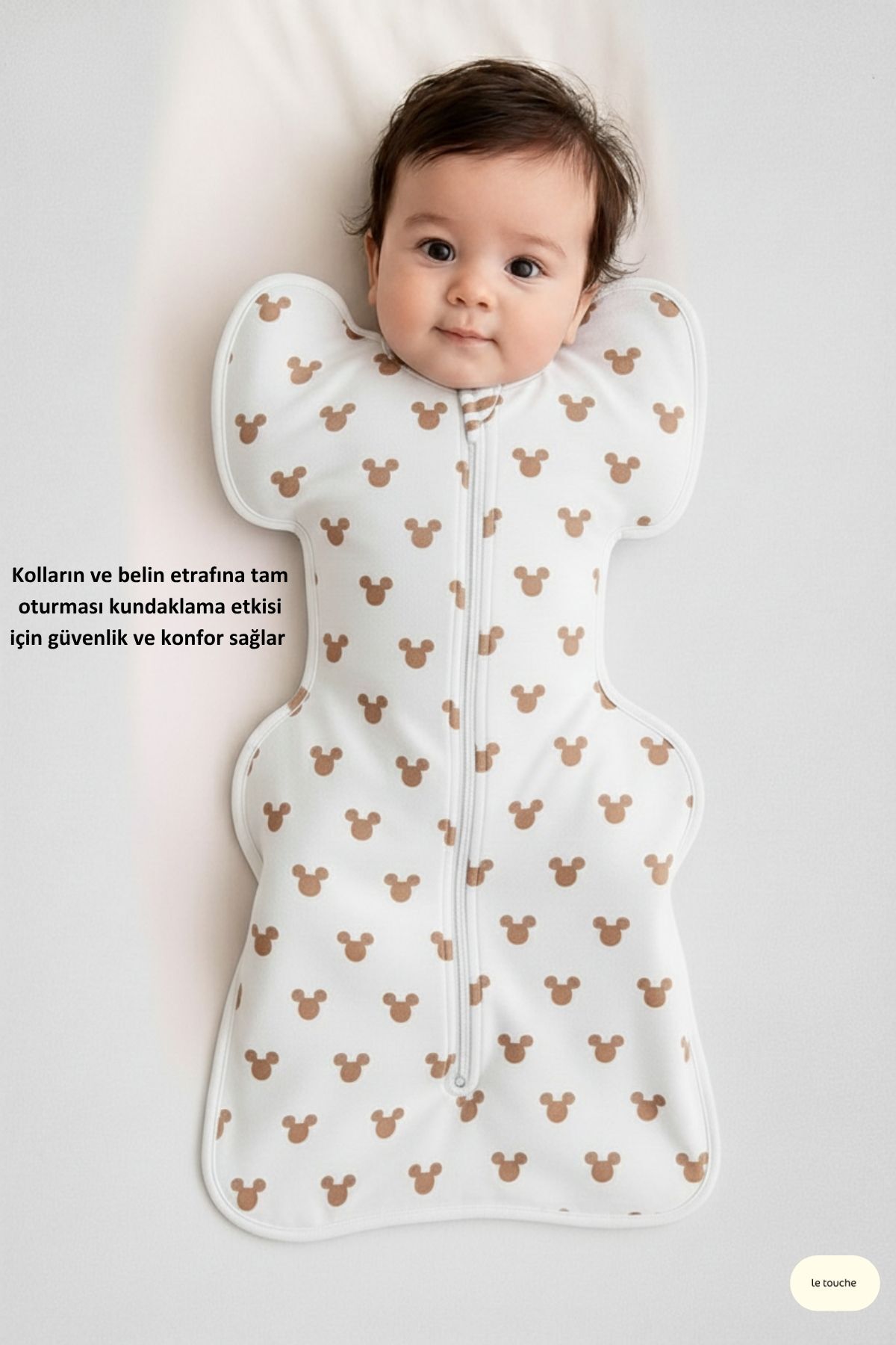 Le Touche Kahverengi Bebek Kundak Yenidoğan Uyku Tulumu (Yenidoğan Kundağın Amacı Dar Olması) fotoğrafı 3 (önizleme)