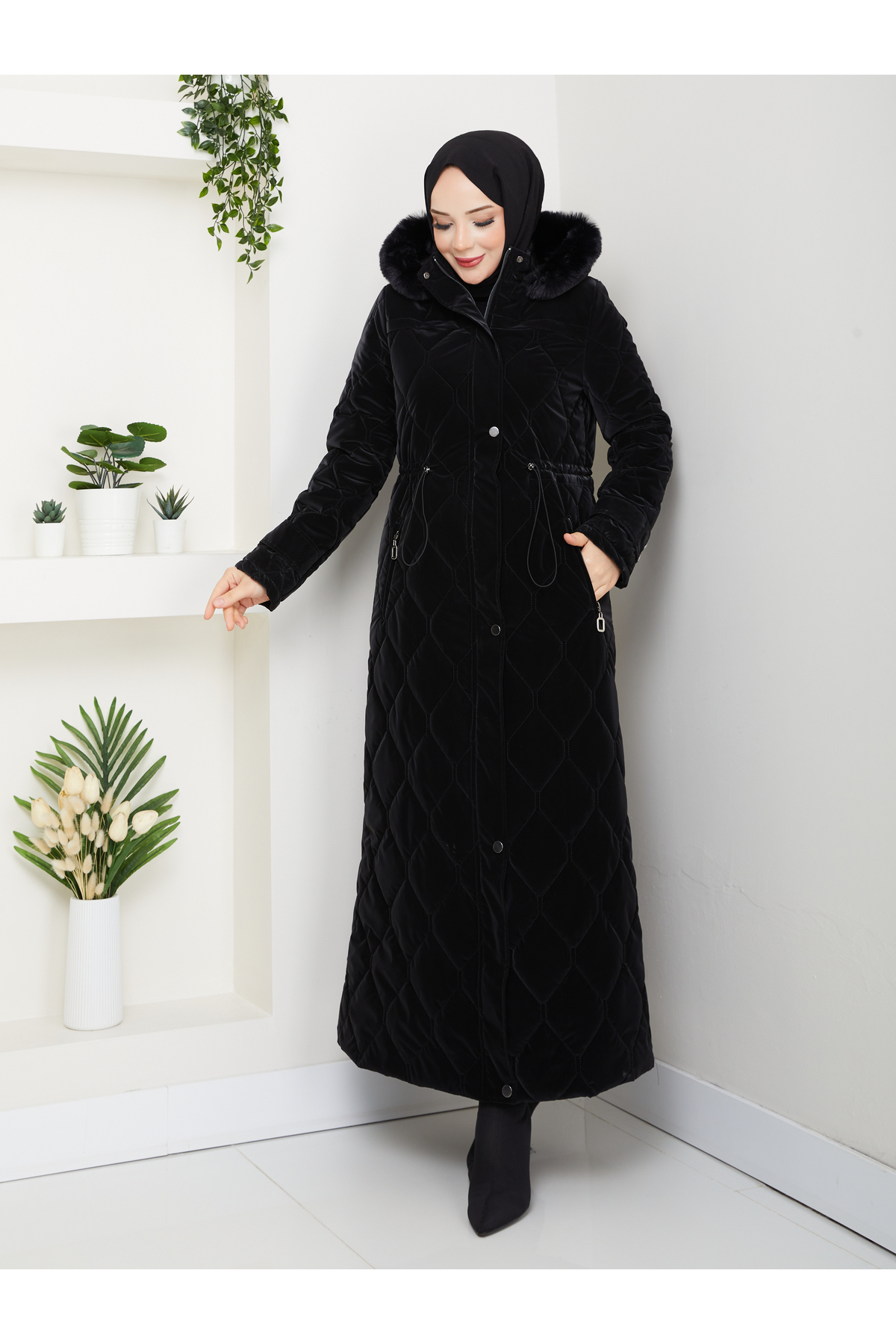 KMKkombin  KADIN YENİ SEZON TAM DOLGULU KAPŞONLU NOVA KUMAŞ GENÇ SPOR TAM BOY KABAN 11.75 - Görsel 4