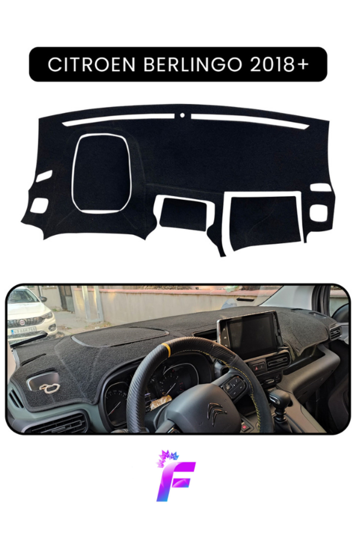 CITROEN BERLİNGO (2018+) Torpido Koruyucu | Güneş ve Yansımaya Karşı Kalkan | Tam Koruma | TA54