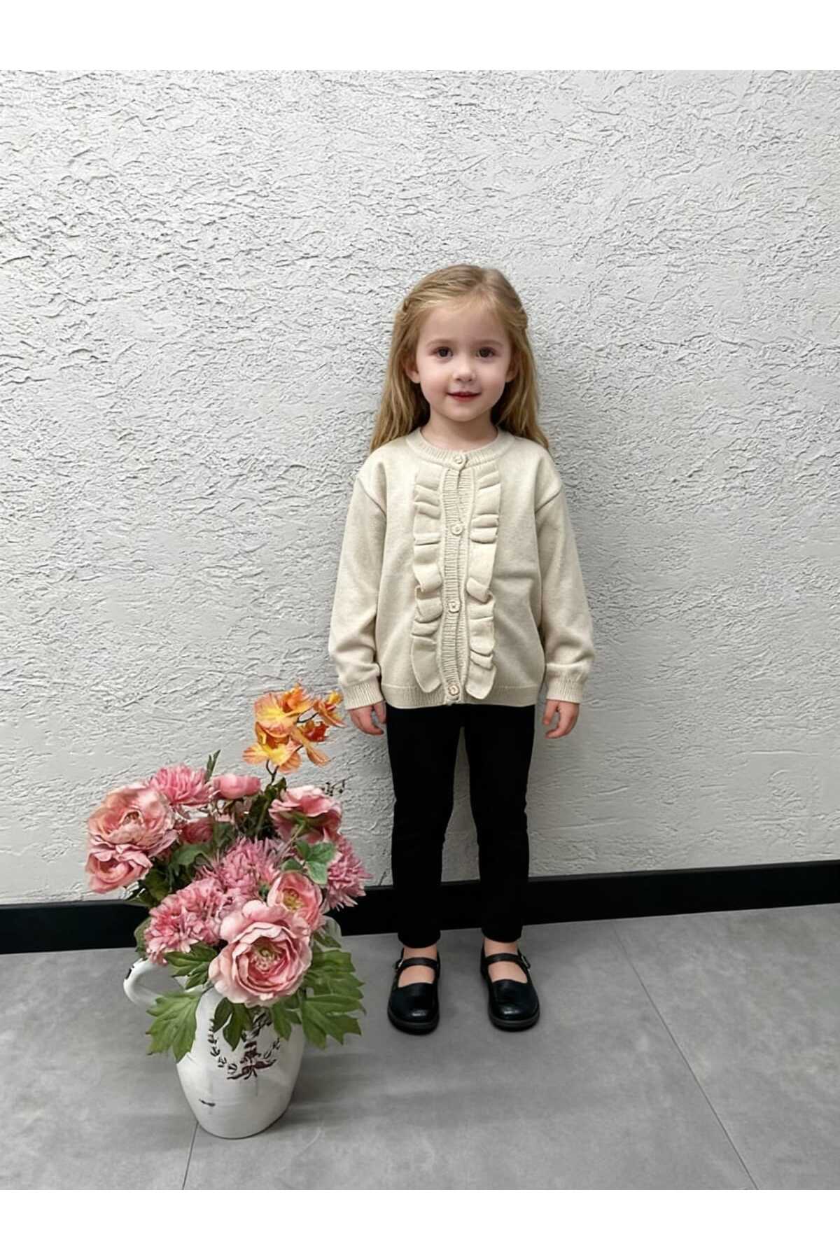 Gocoland Fırfır Detaylı Düğmeli Şık Triko Hırka fotoğrafı 2 (önizleme)