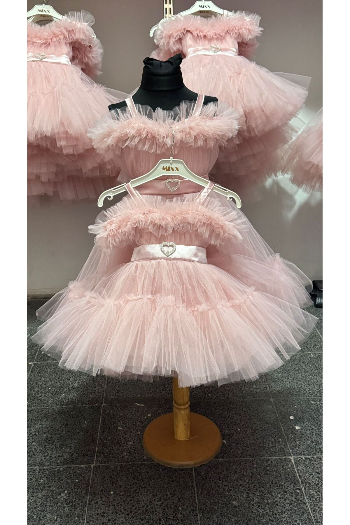 tuha kids design çocuk degaje simli fiyonklu çocuk abiye1-5 yaş
