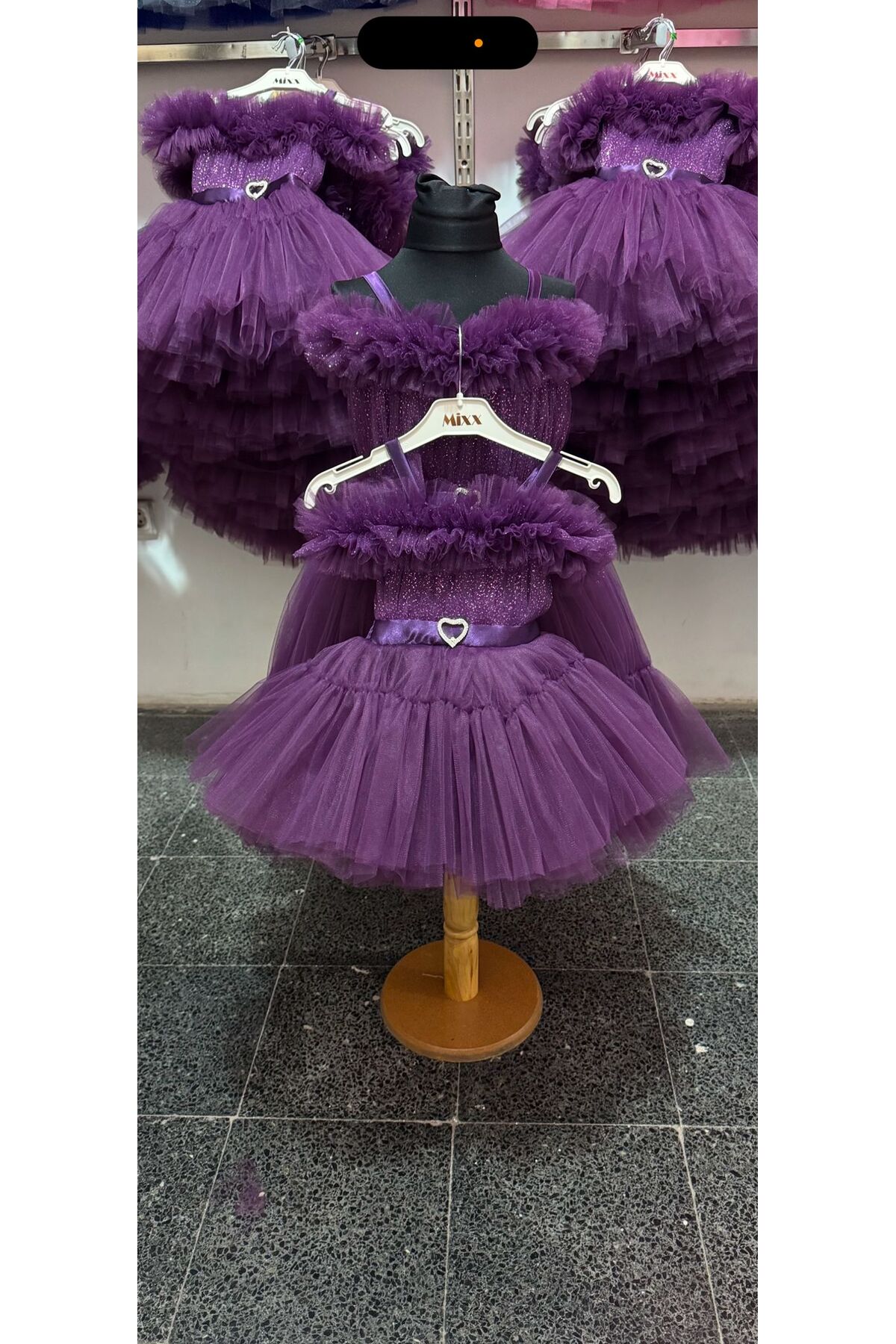 tuha kids design çocuk degaje simli fiyonklu çocuk abiye1-5 yaş