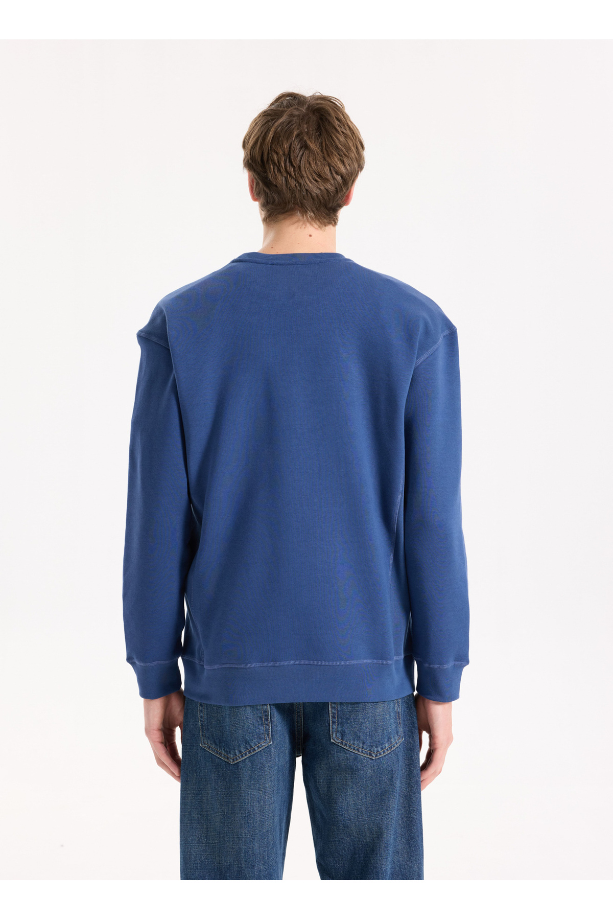 Lee Bisiklet Yaka Lacivert Erkek Sweatshırt L2520091422 Lacivert Sweatshirt görsel 5