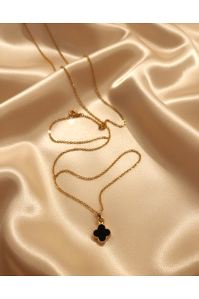 Elila Design Siyah Yonca Kolye