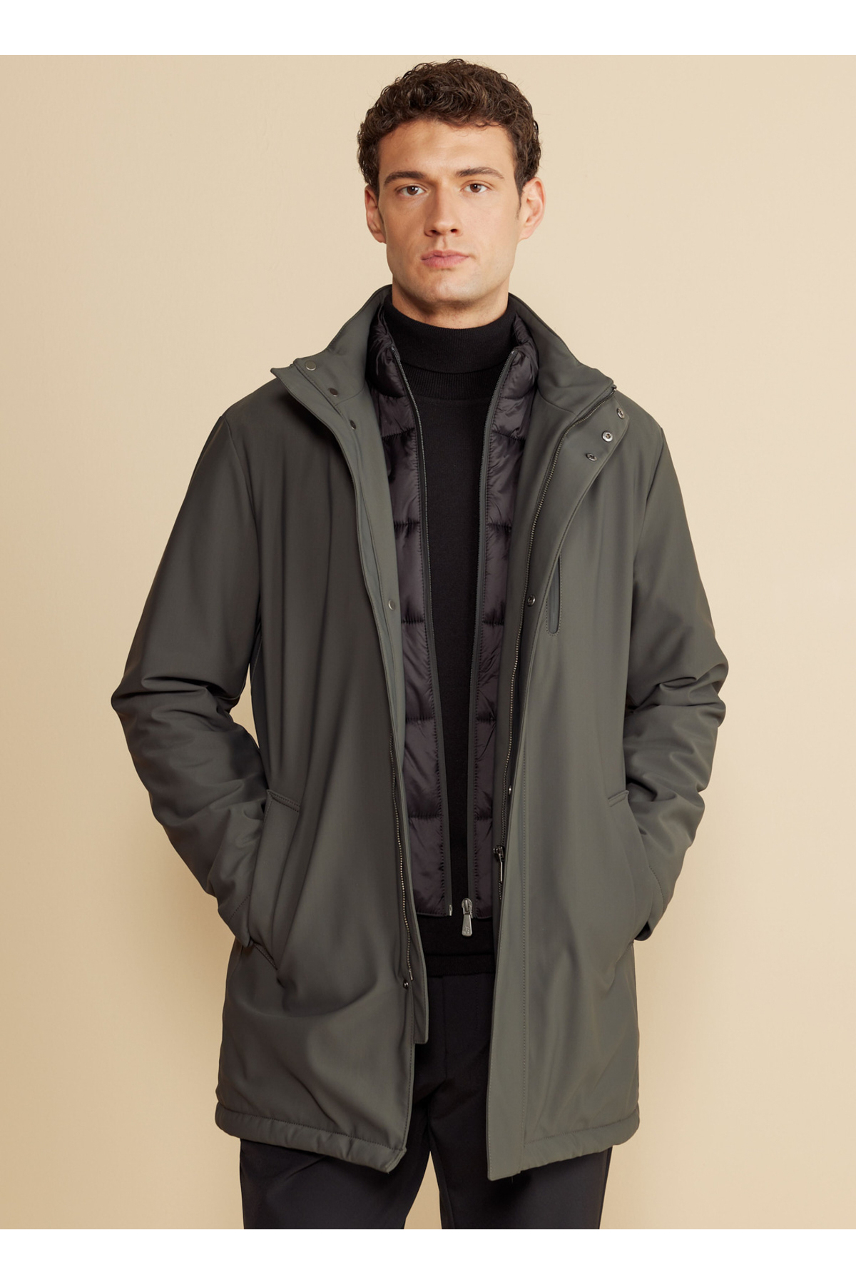 BROOKS BROTHERS  Haki Erkek Kaban BBFW25MCA002 - Görsel 2