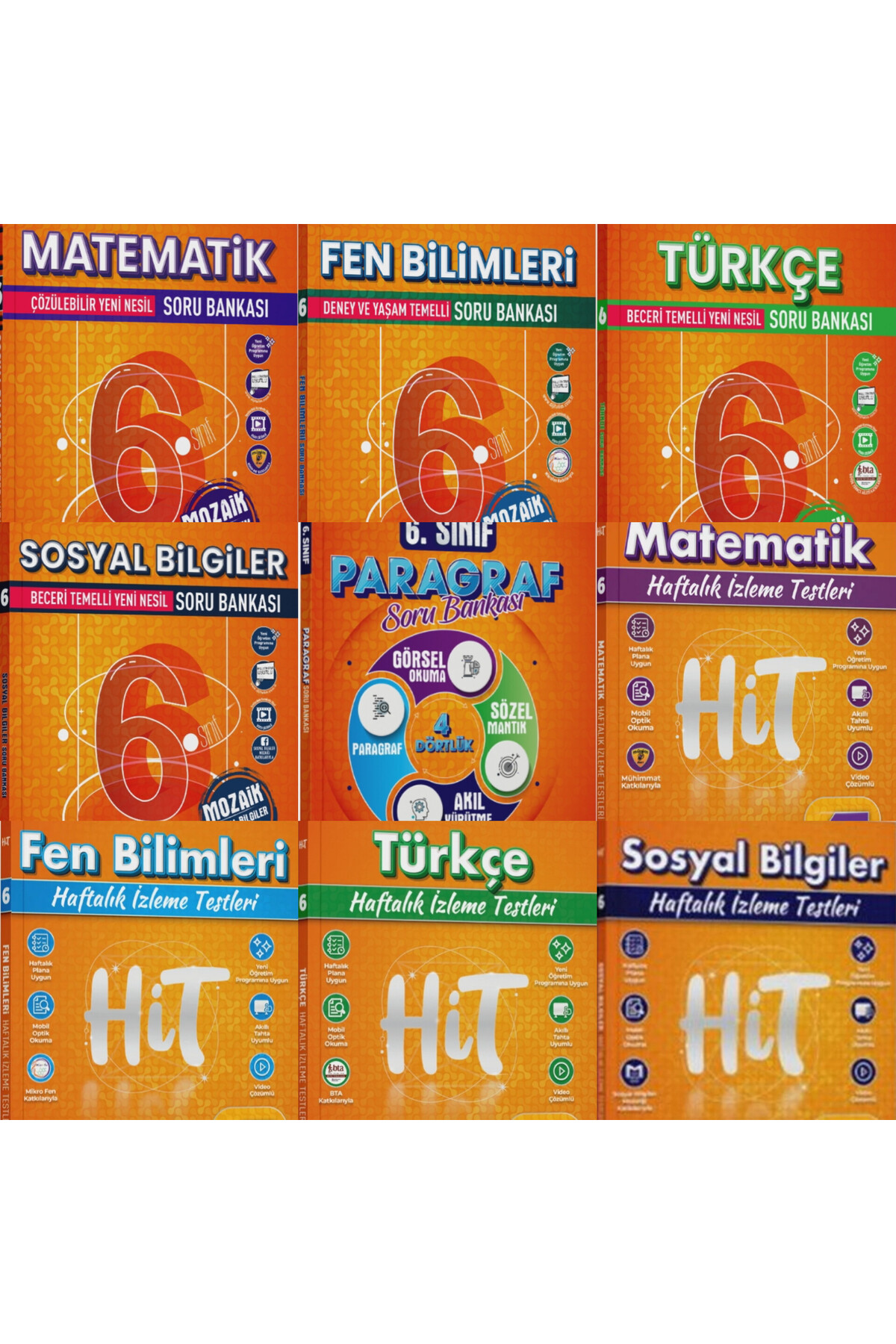 Mozaik Yayınları 6. Sınıf Matematik Fen Türkçe Sosyal Paragraf