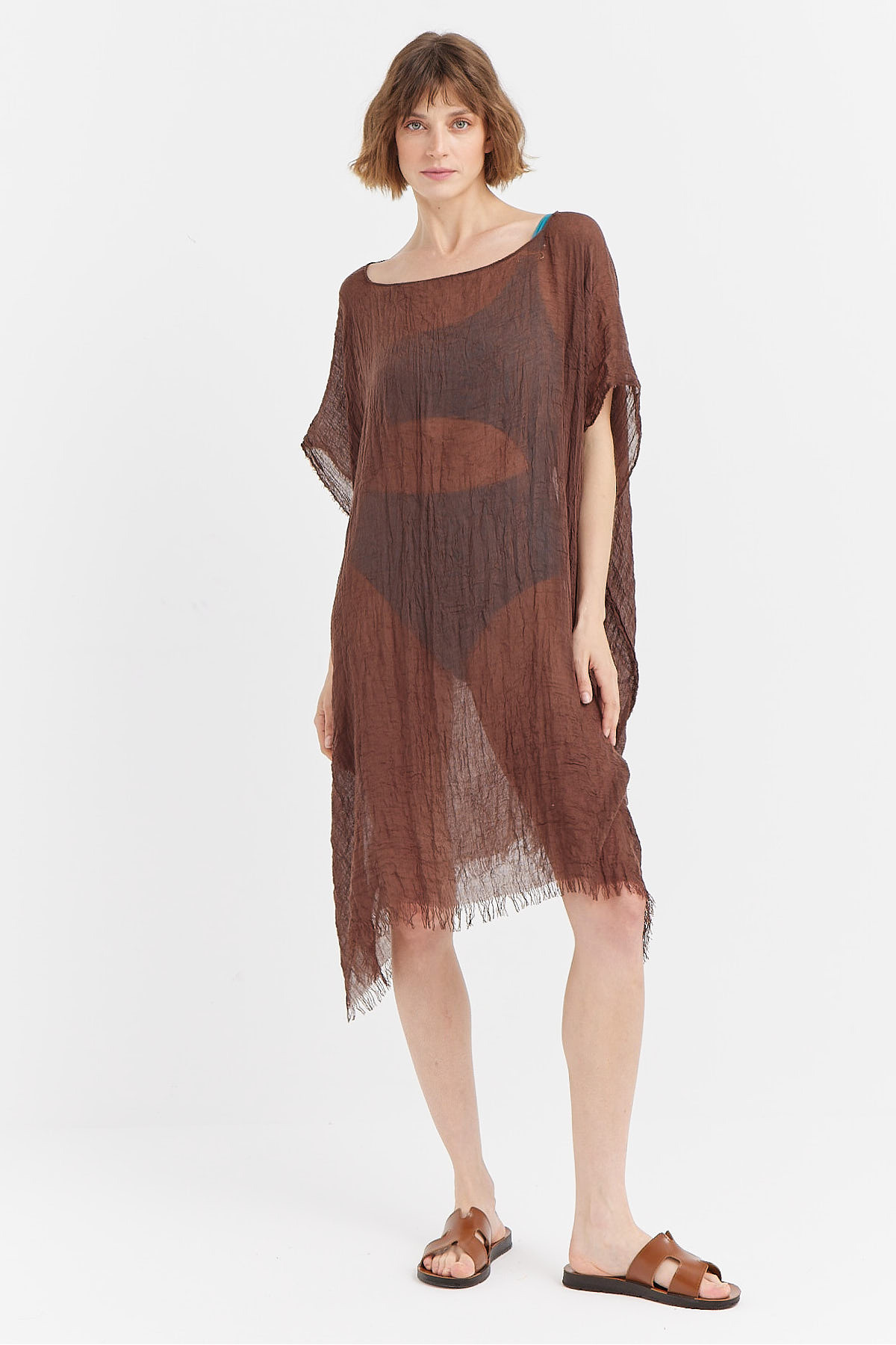 PAULMARK Kadın Düz Renk Tül Pareo