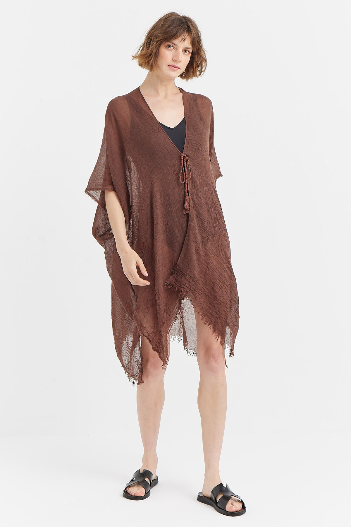 PAULMARK Kadın Düz Renk Tül Pareo