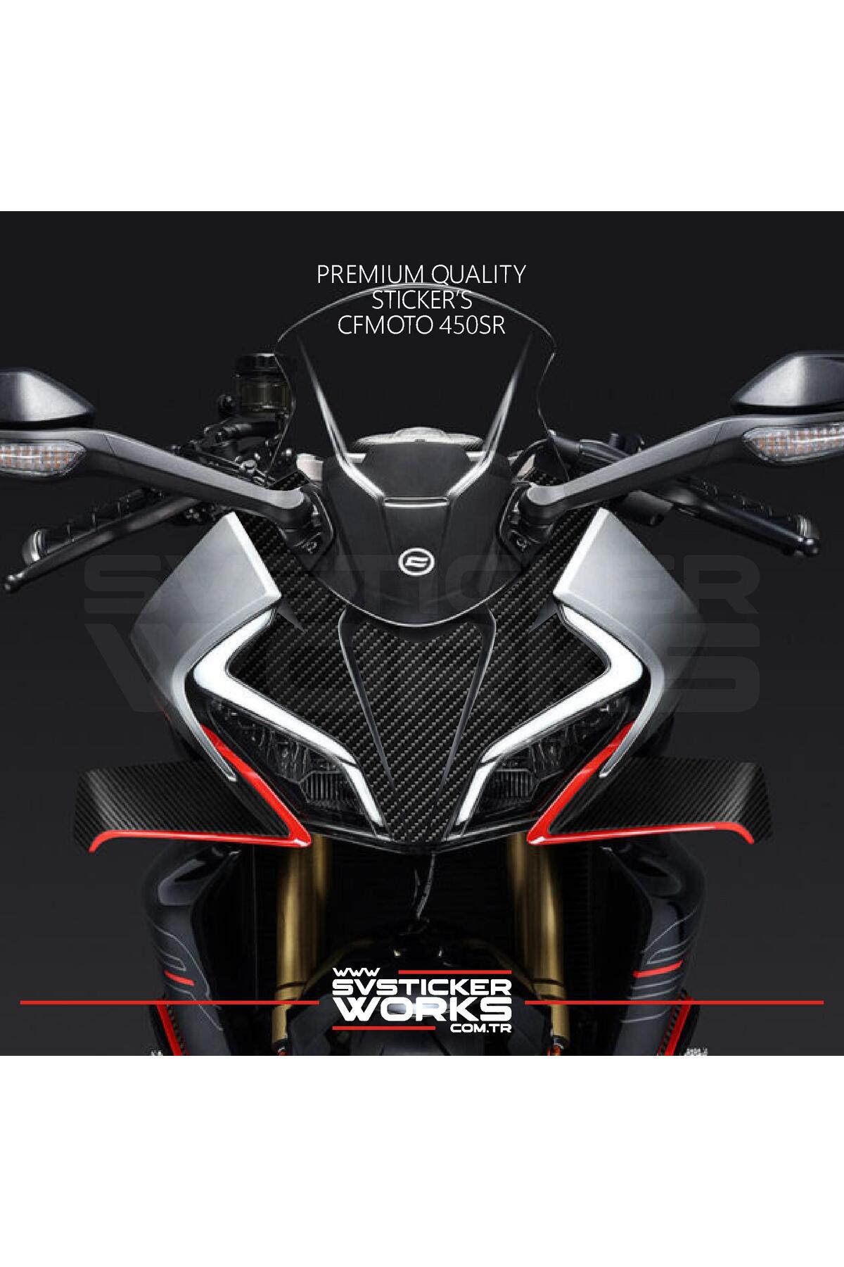 ARONA CFMOTO 450SR Sticker Ön Kafa Kaplama Modeli Hazır Kit Karbon ...