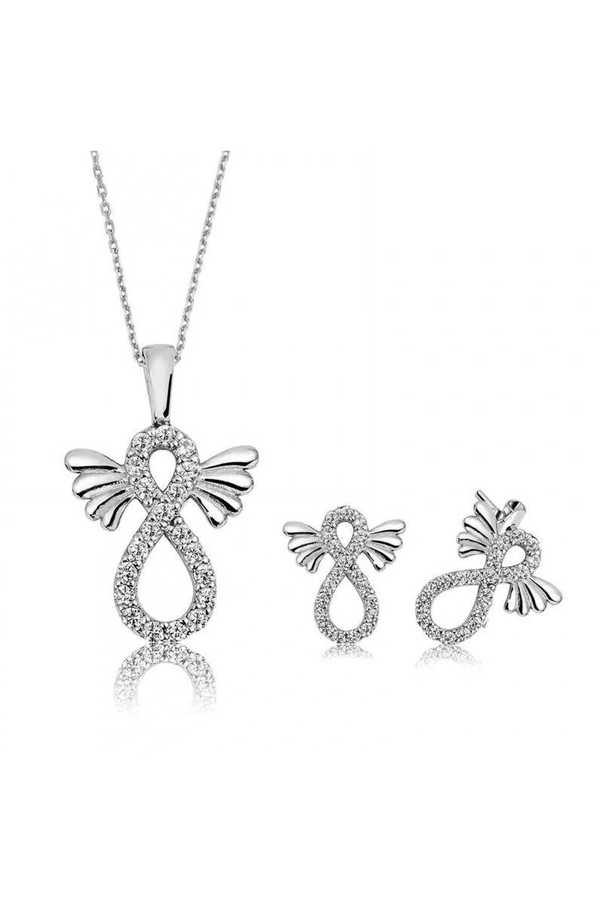 byhodi 925 Ayar Gümüş Kanatlı Sonsuzluk Set ST1160066 (599599)