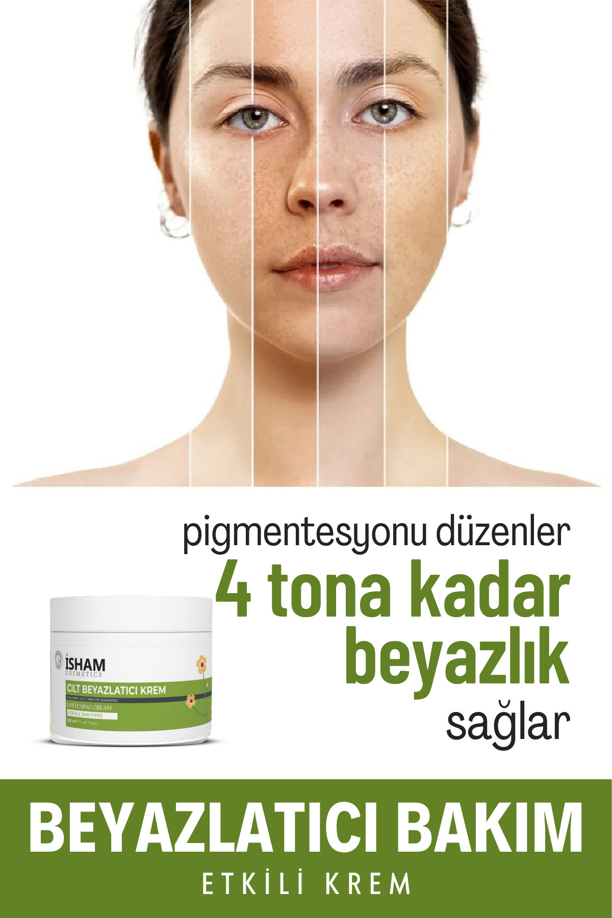 isham cosmetics Koltuk Altı-diz-dirsek Ve Bikini Bölgesi Cilt Beyazlatıcı Krem 100 ml Skin Whitening Cream