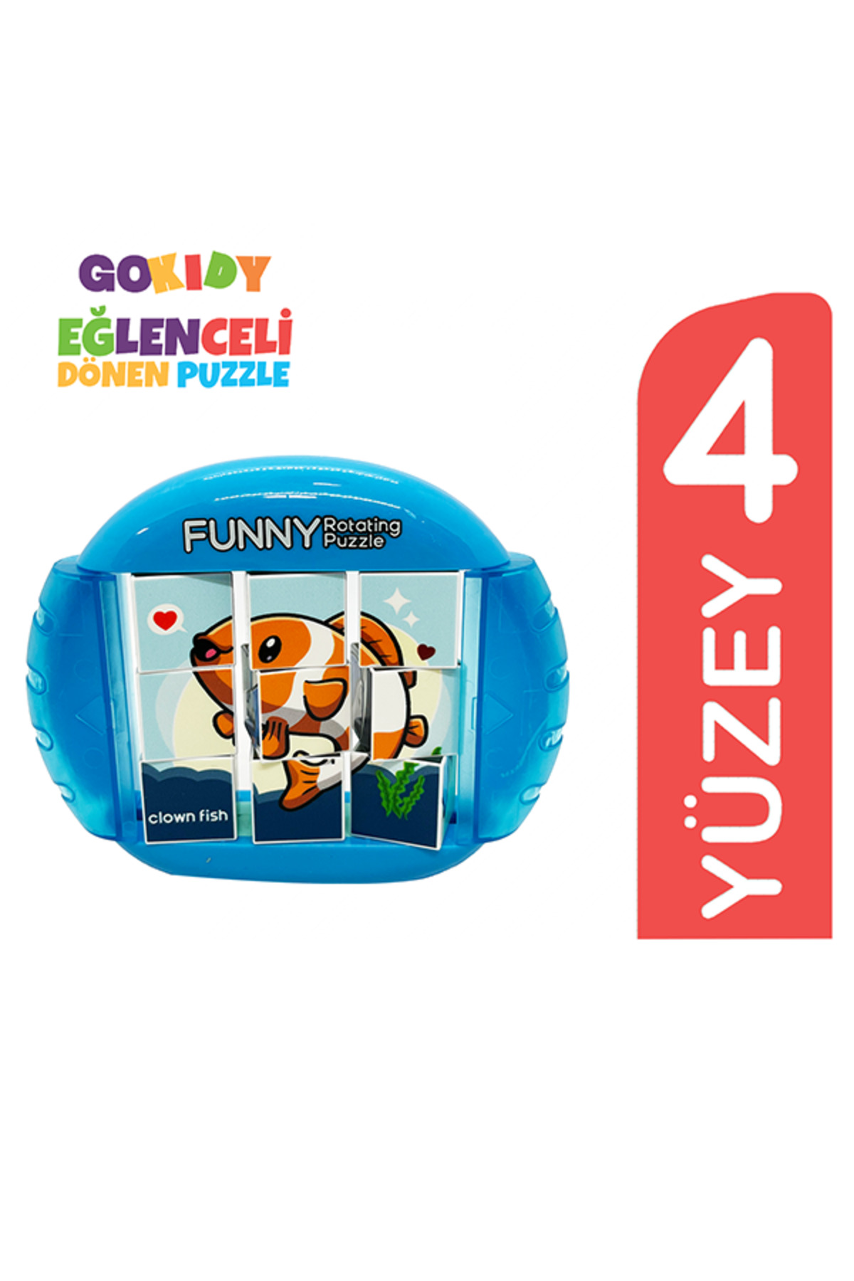 Gokidy 4 Farklı Desenli Eğlenceli Eğitici Dönen Puzzle - Fiyatı