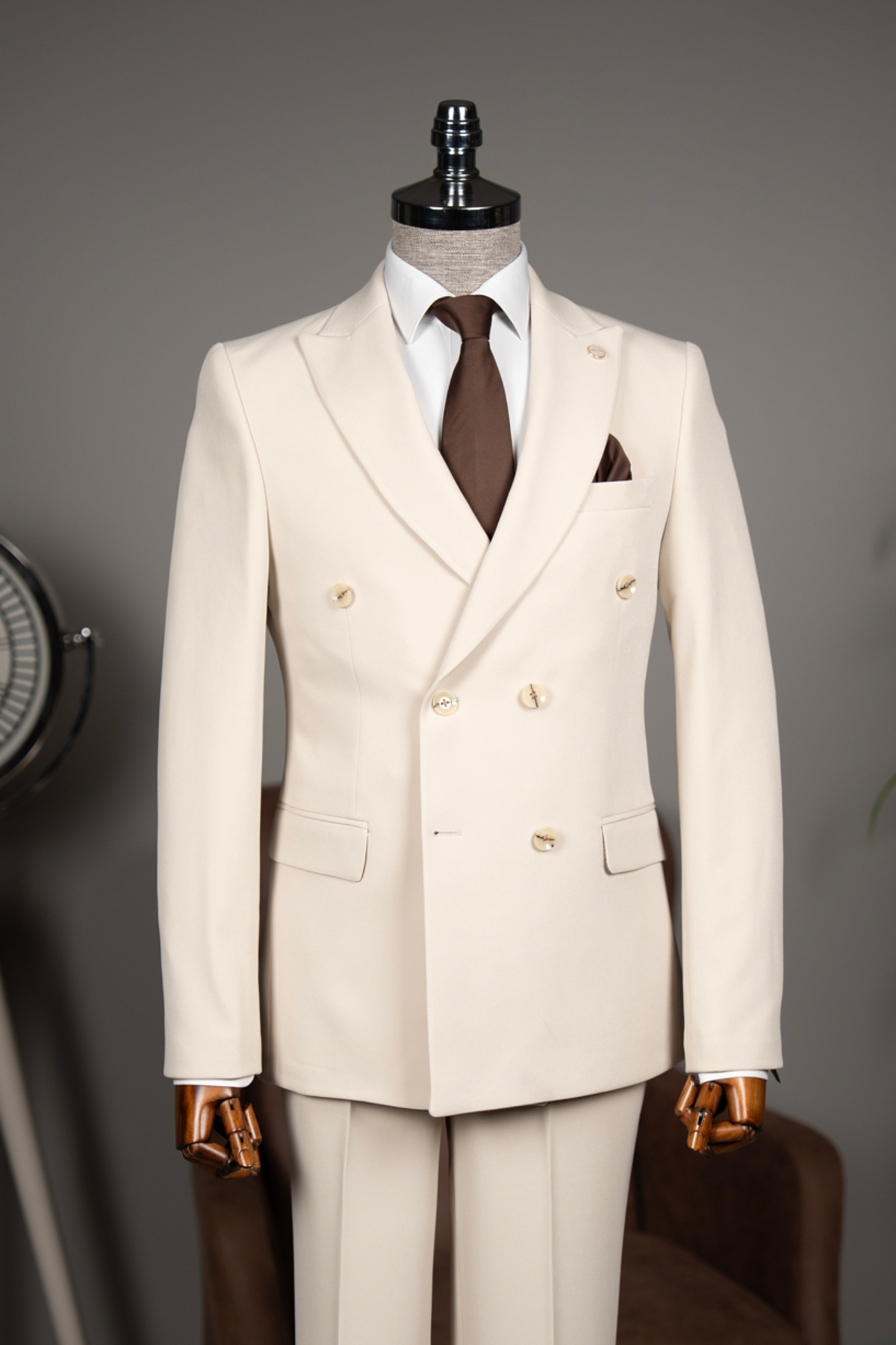 terzi ayhan Exclusive Kruvaze Takım Elbise –SlimFit 1 beden büyük tercih ediniz. — بژ T04-KTA504