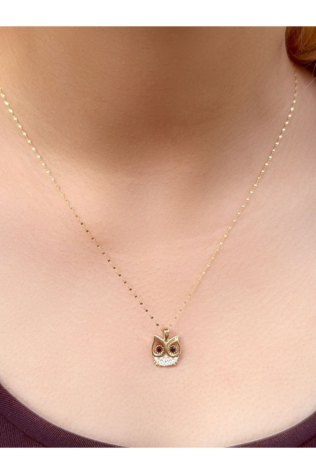 UZUNDAĞ KUYUMCULUK 14 Ayar Altın Baykuş Tasarımlı Kolye