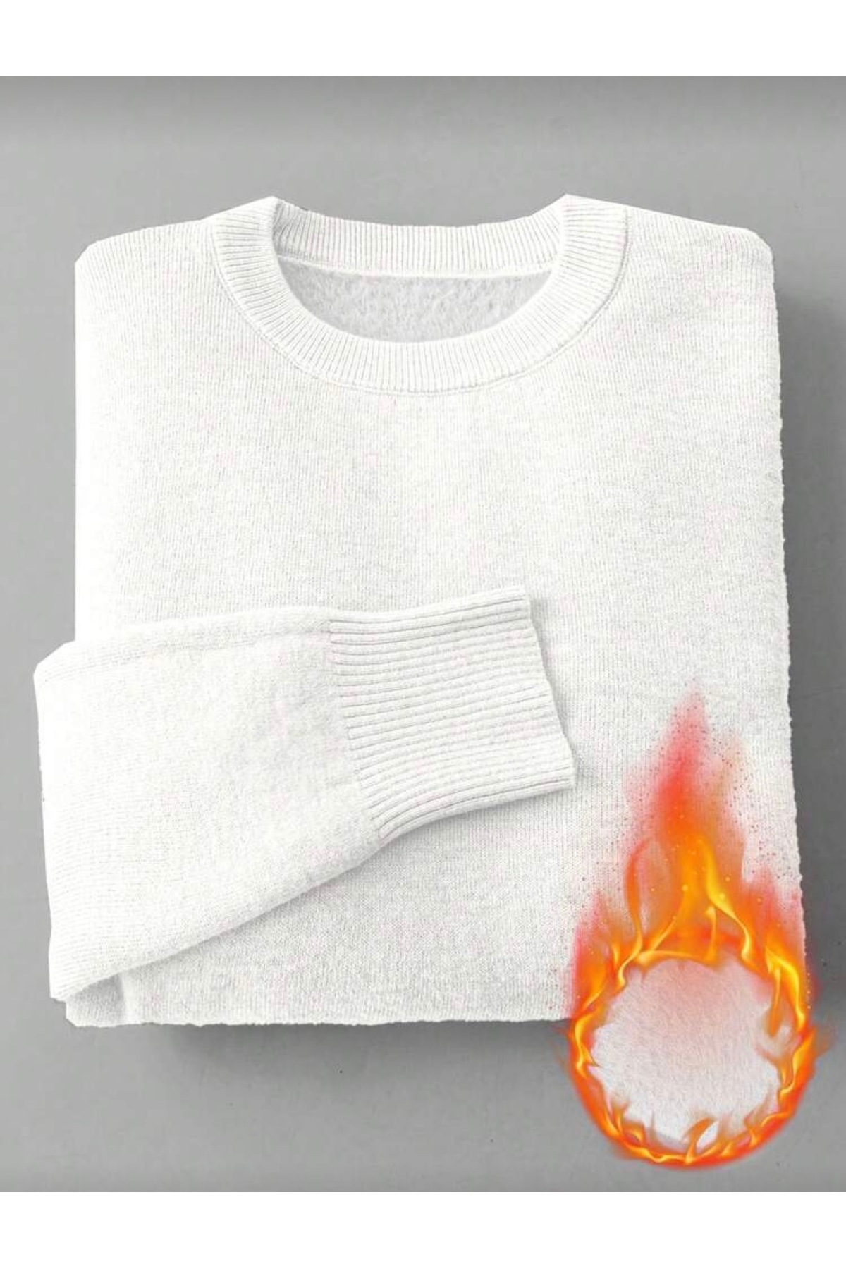 NEWCO  Kadın Fitted Crew Yaka Kaburgalı Uzun Kollu Yün Akrilik Kazak - Görsel 8