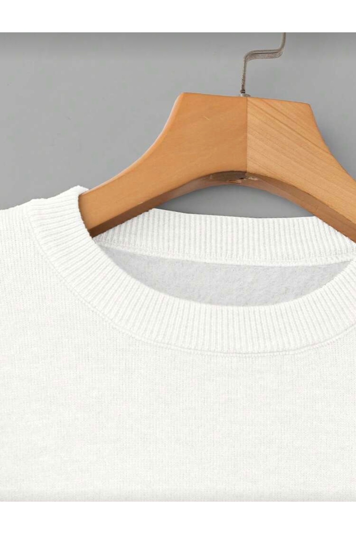 NEWCO  Kadın Fitted Crew Yaka Kaburgalı Uzun Kollu Yün Akrilik Kazak - Görsel 6