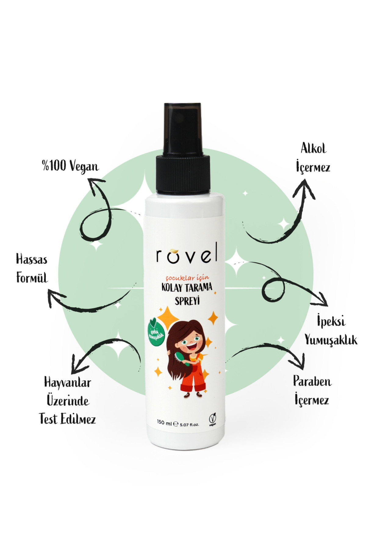 Kolay Saç Tarama Spreyi - Çocuklar İçin Özel Formül 150ml — Rovel001 — تصویر 3 از 5