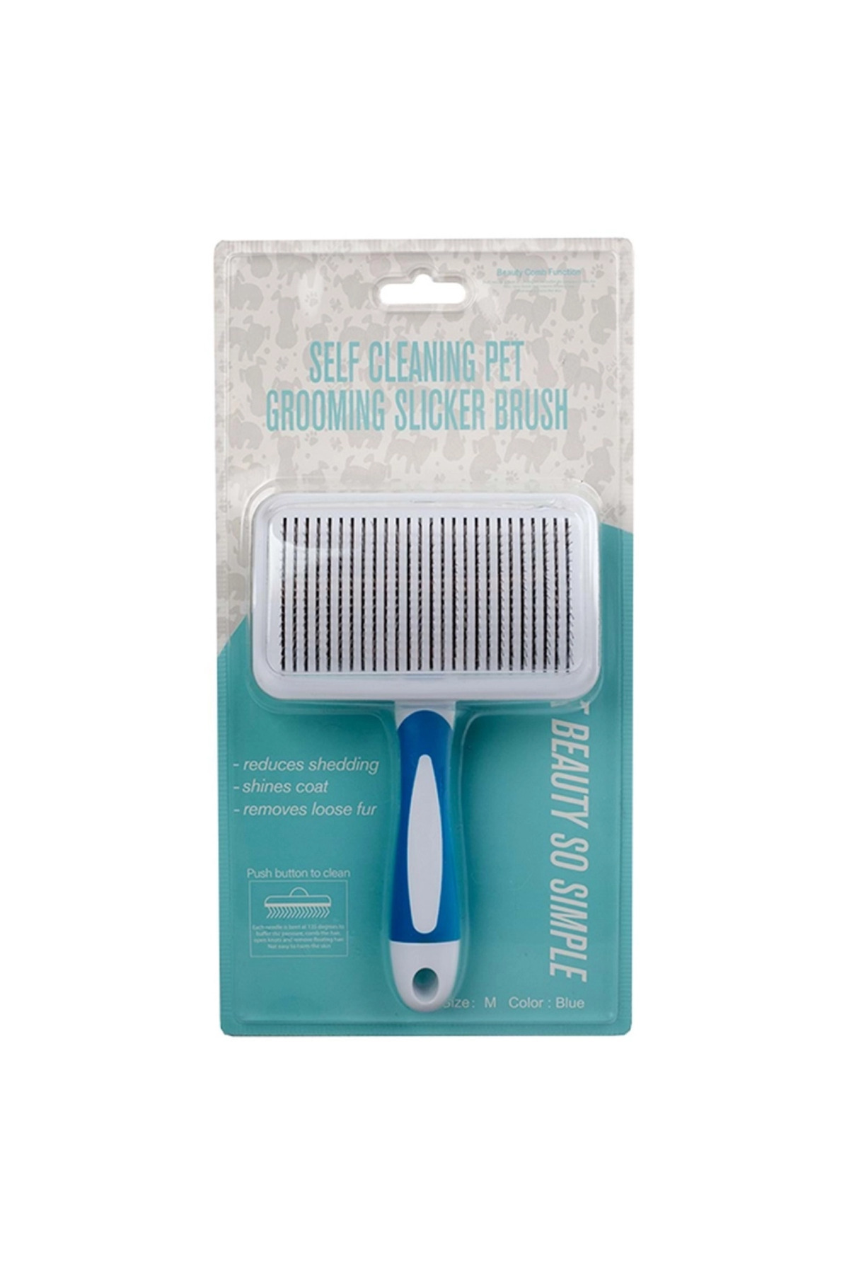 Yingte Sustalı Tel Uç Tarak 92212.04 Medium Mavi: Köpek Kedi Düğüm Açıcı, Tüy Toplama Fırçası