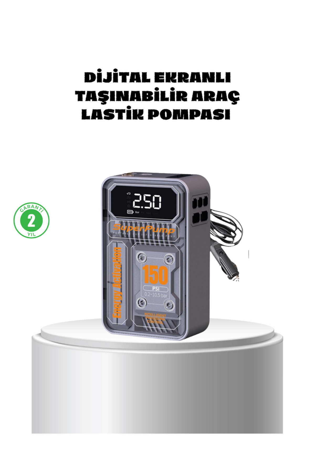 ZERO LAND MTXDPN Taşınabilir Kablosuz Hava Pompası – 150 PSI Güçlü Basınç ve (141753) 6000mAh Şarjlı