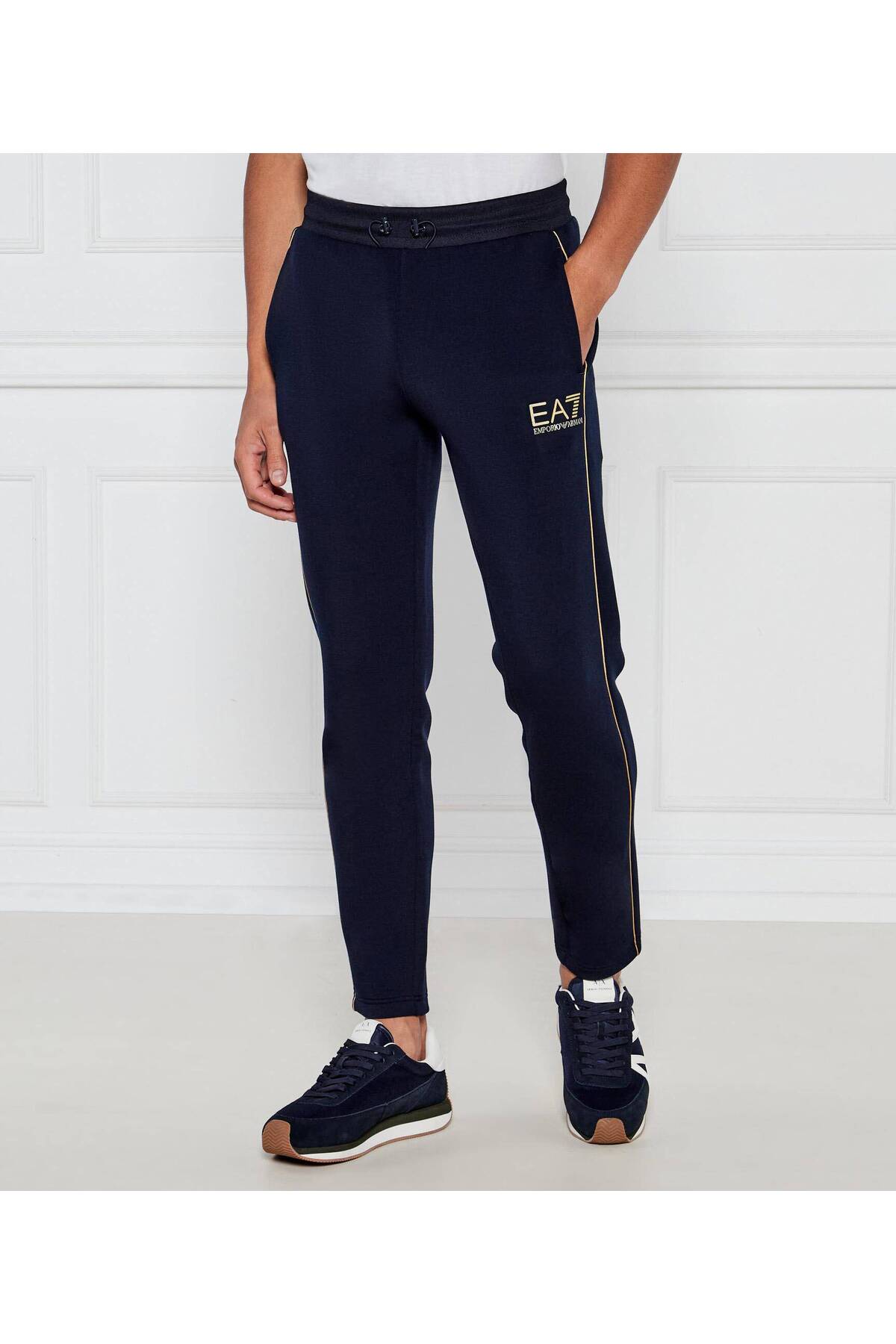  شلوار ورزشی مردانه با کمر و سرآستین‌های کشی، دارای جیب، پارچه راحت، آبی 7M000672 AF14146-UB102