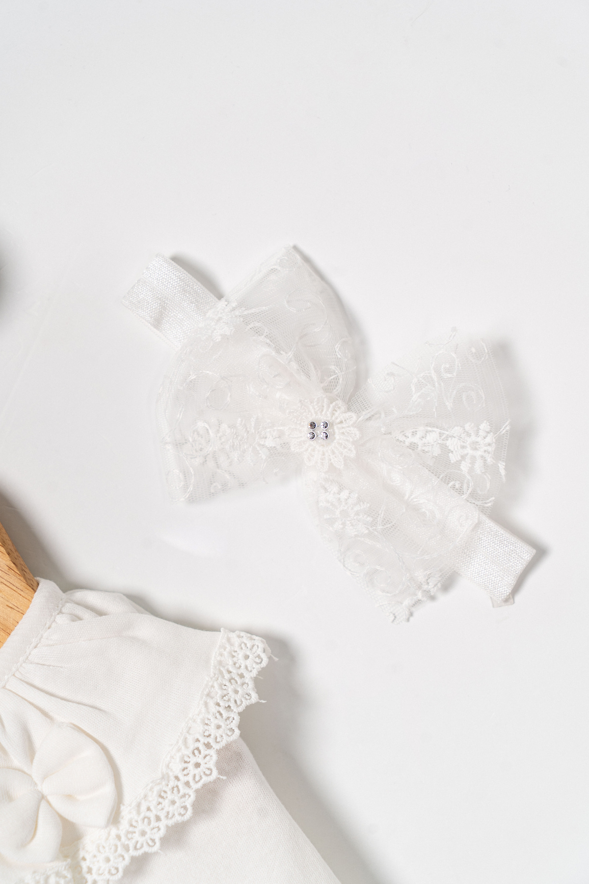 Miniday Baby Kız Bebek Mevlütlük Elbise Bandanalı Dantelli ELB1072 fotoğrafı 5 (önizleme)