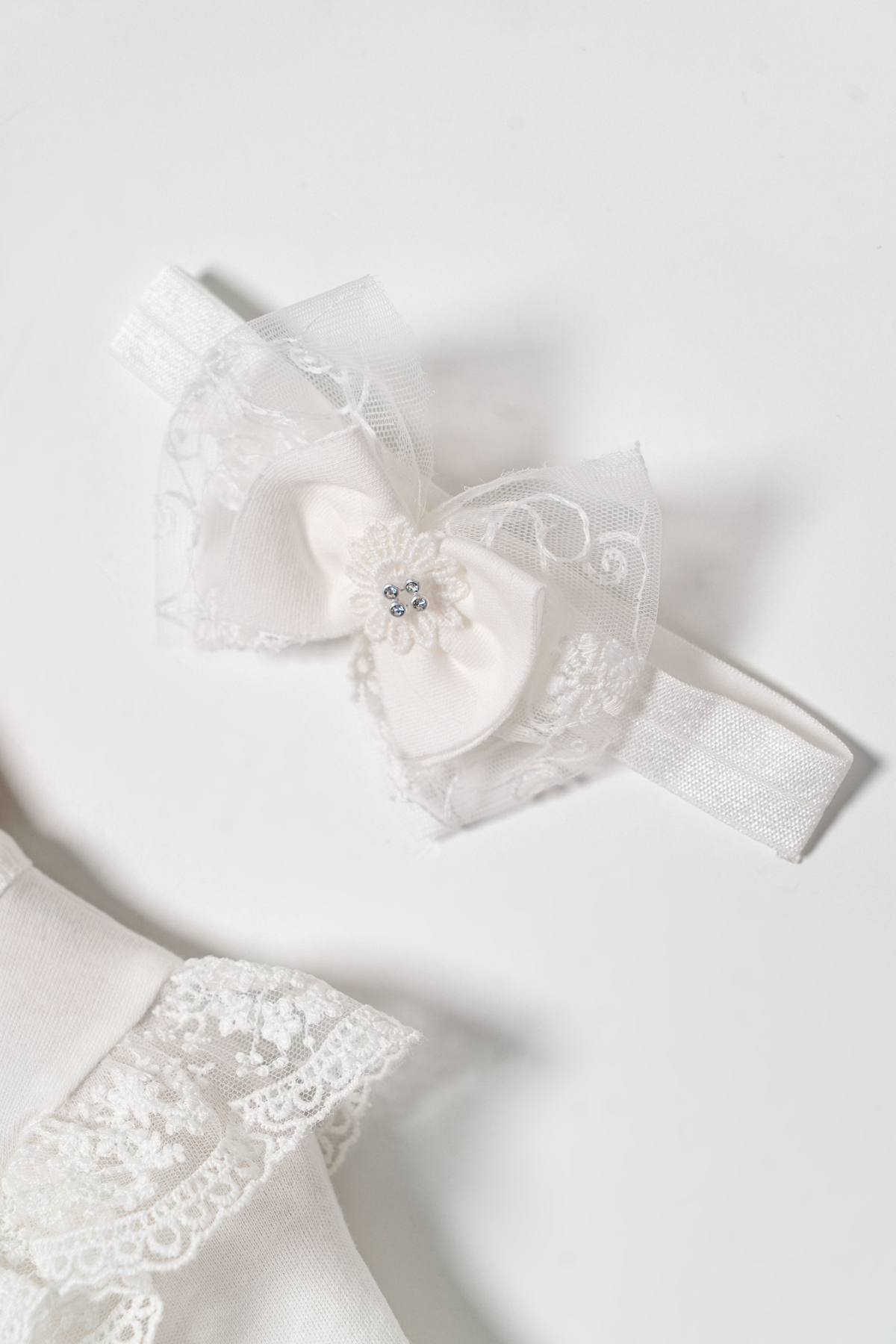 Miniday Baby Kız Bebek Mevlütlük Elbise Bandanalı Dantelli ELB1066 fotoğrafı 4 (önizleme)