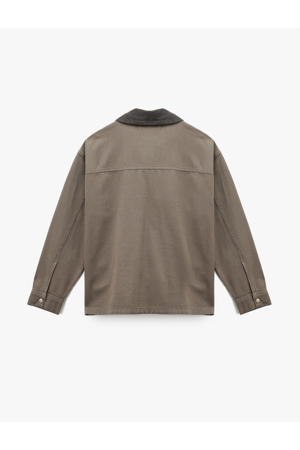 Koton  Regular Fit Uzun Kollu Cepli Gömlek Yaka Fermuarlı Jean Ceket - Görsel 2