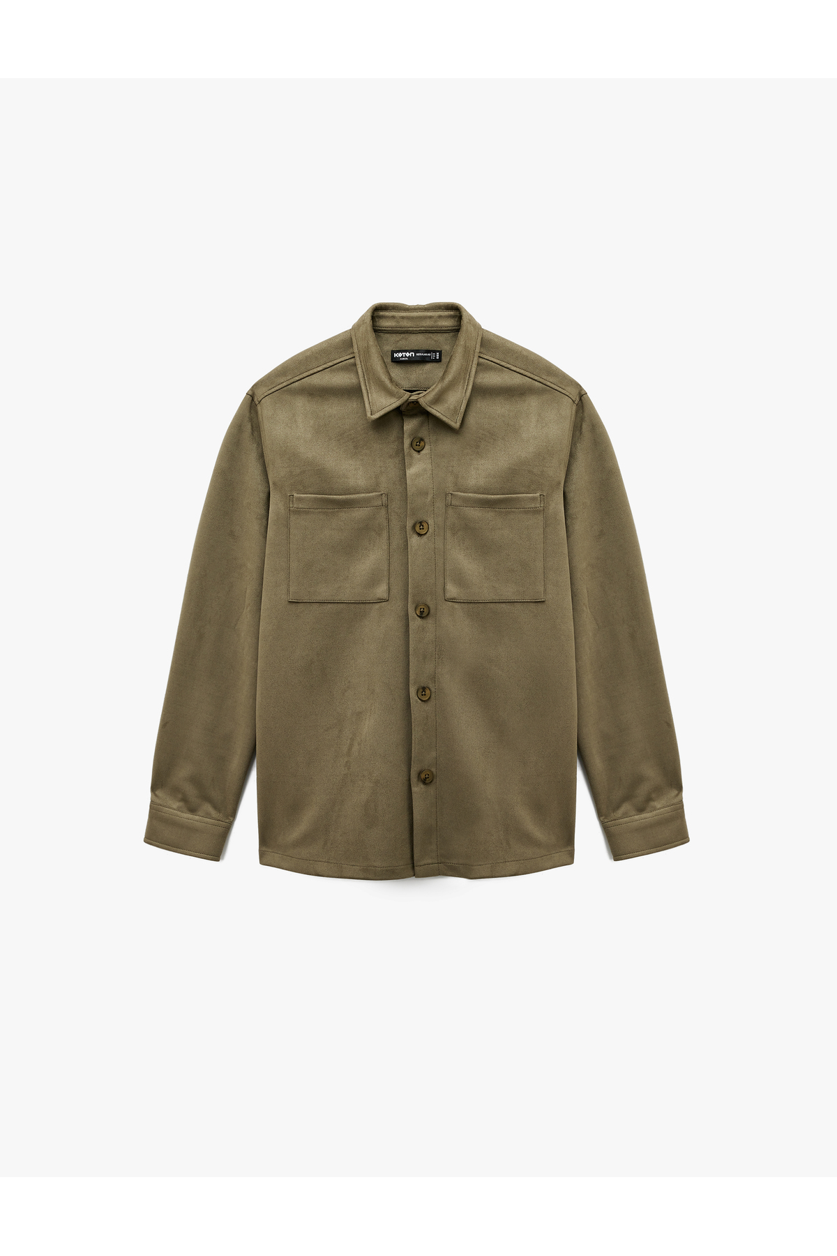 کوتون پیراهن آستین بلند معمولی، یقه کلاسیک، جیب‌دار، جنس جیر مصنوعی
