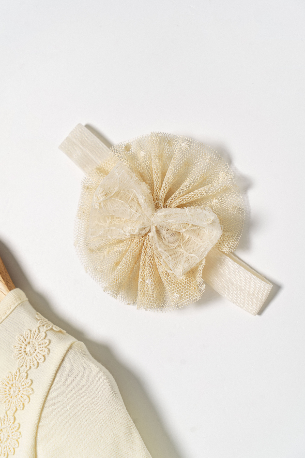 Miniday Baby Kız Bebek Mevlütlük Elbise Dantelli Bandanalı ELB1071 fotoğrafı 5 (önizleme)