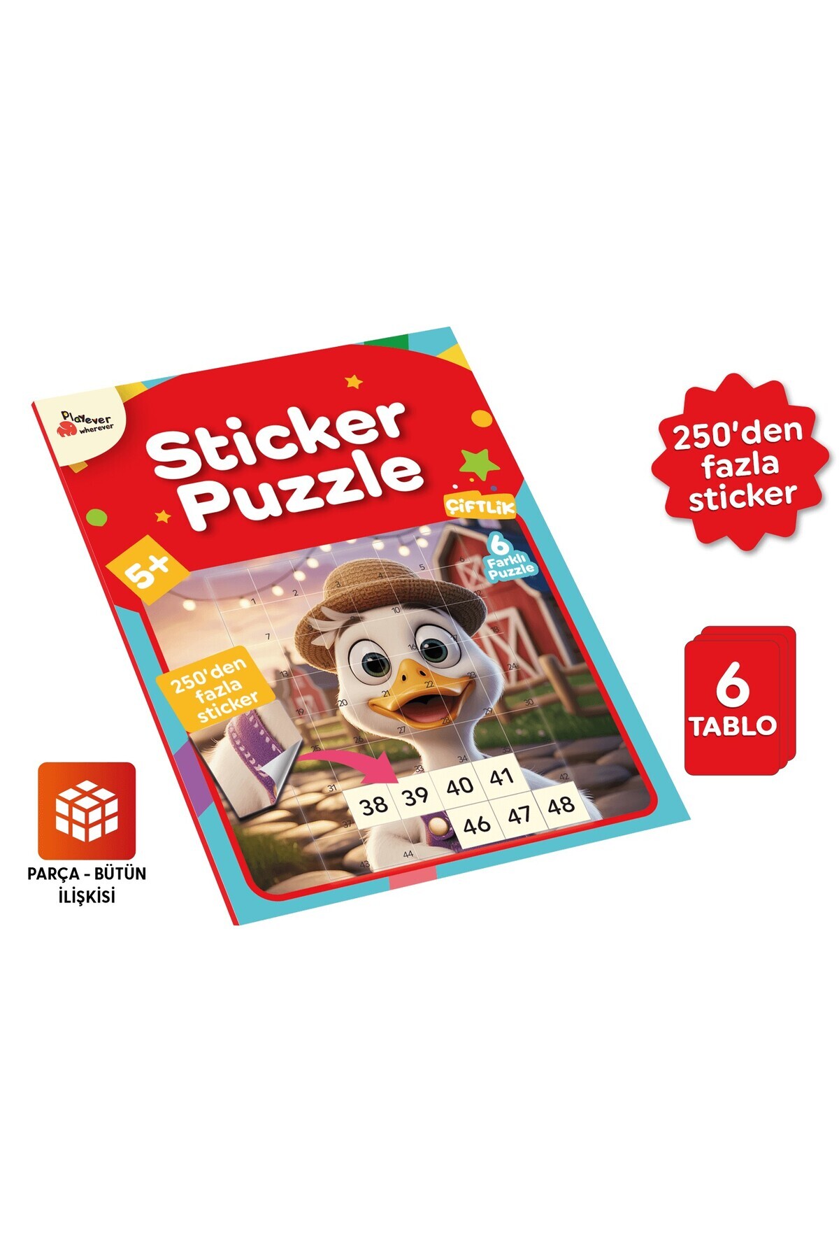 Playever Sticker Puzzle - Çiftlik, Çıkartmalı Yapboz Etkinlik Kitabı fotoğrafı 2 (önizleme)