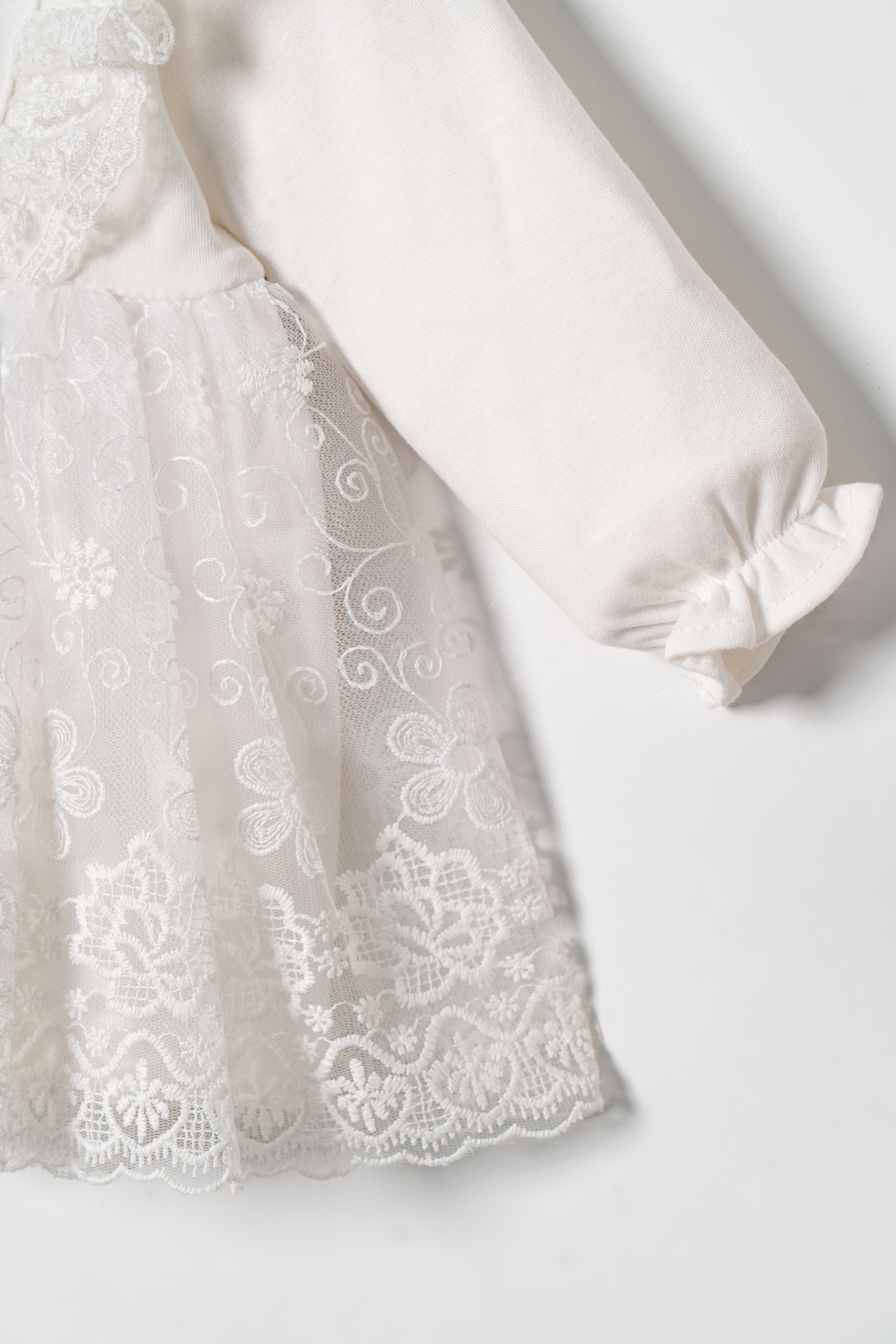 Miniday Baby Kız Bebek Mevlütlük Elbise Bandanalı Dantelli ELB1066 fotoğrafı 5 (önizleme)