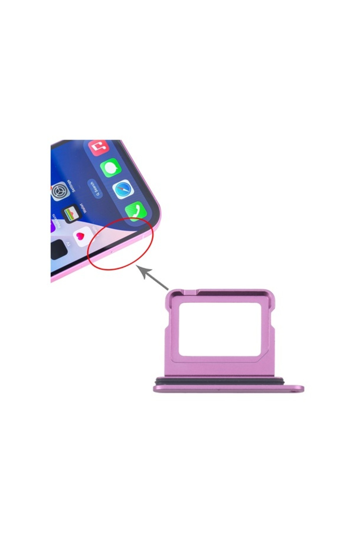 UYT İPhone 16 Plus Uyumlu Sim Tepsisi Sim Kart Yuvası Pembe