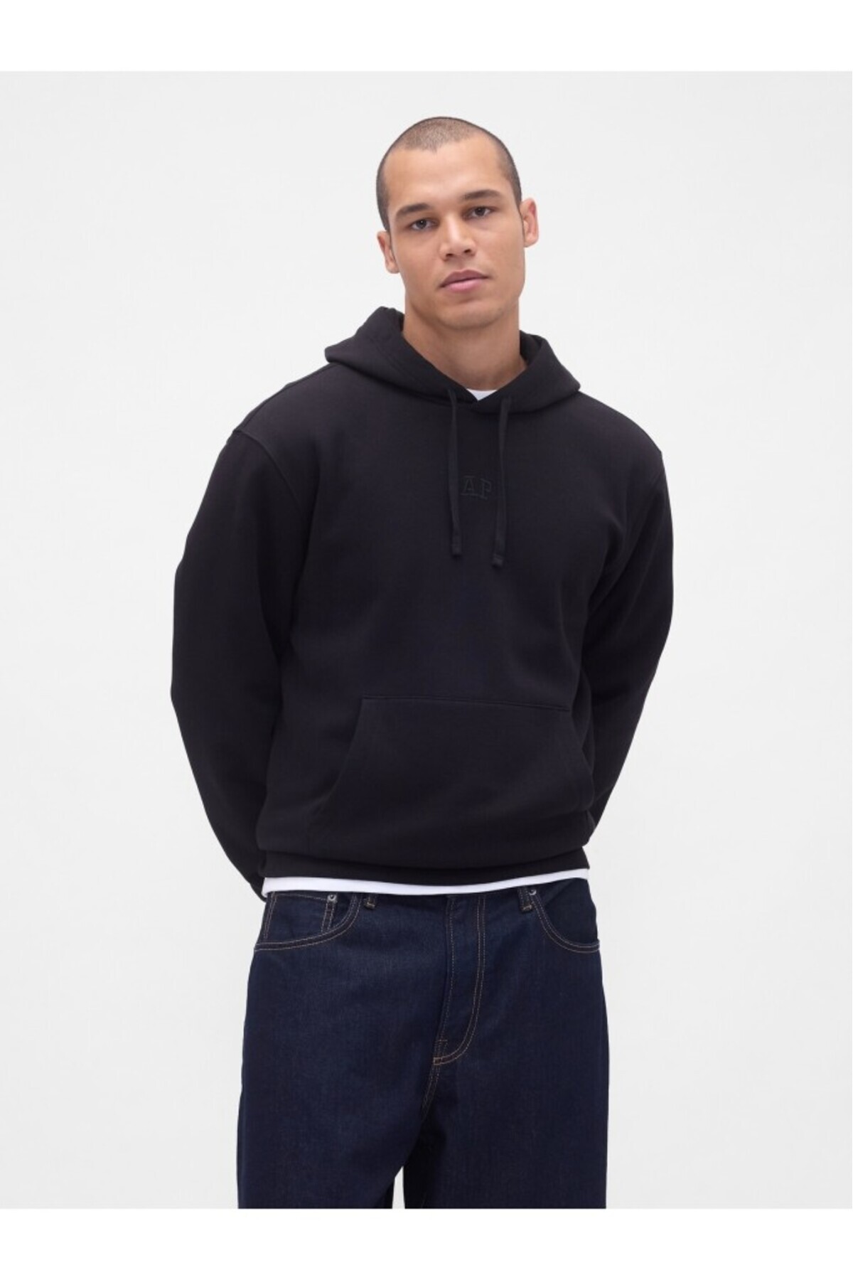 گپ سویشرت مردانه مشکی طرح مینی لوگو