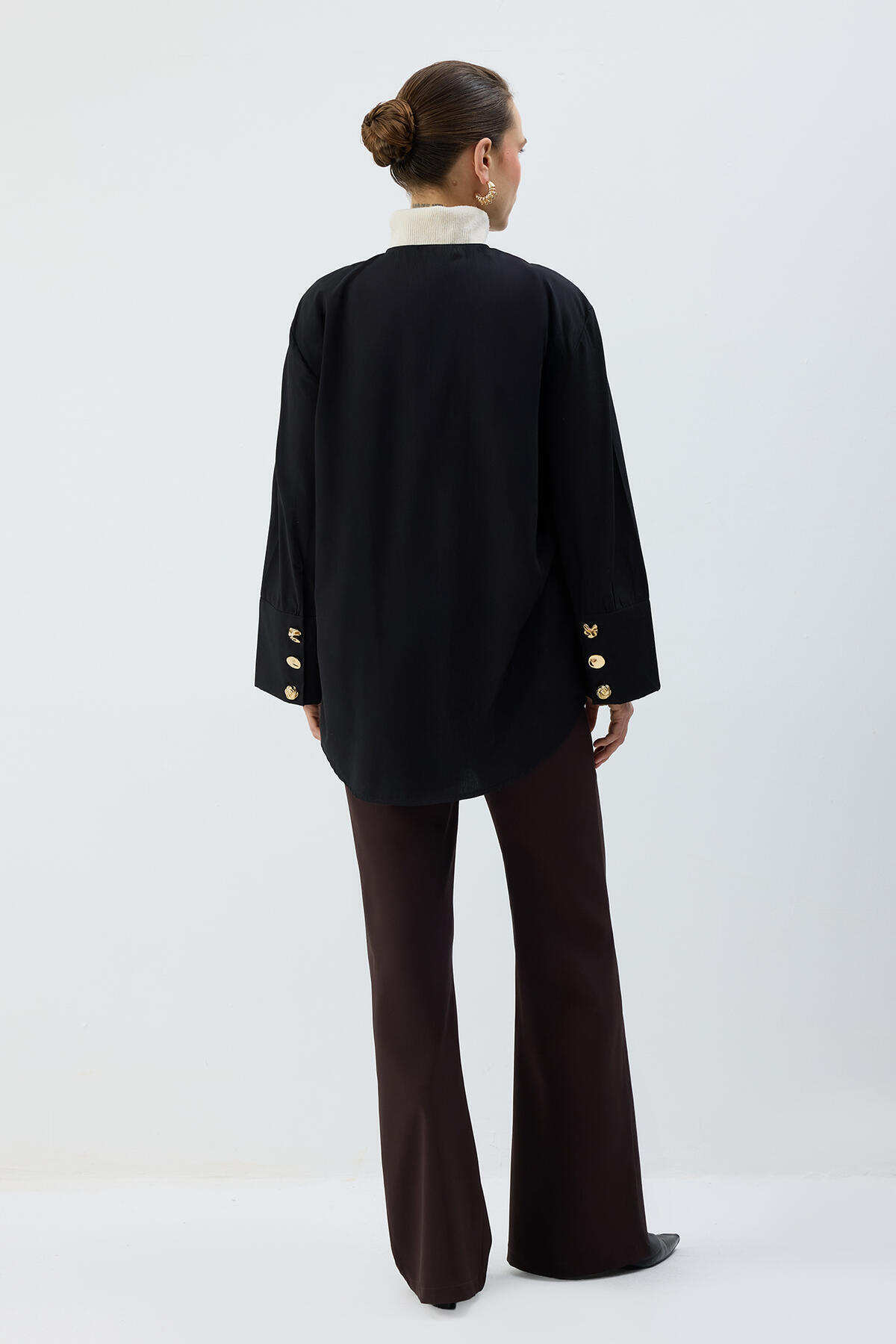 Touche Prive  GOLD DÜĞMELİ POPLİN GÖMLEK - Görsel 6