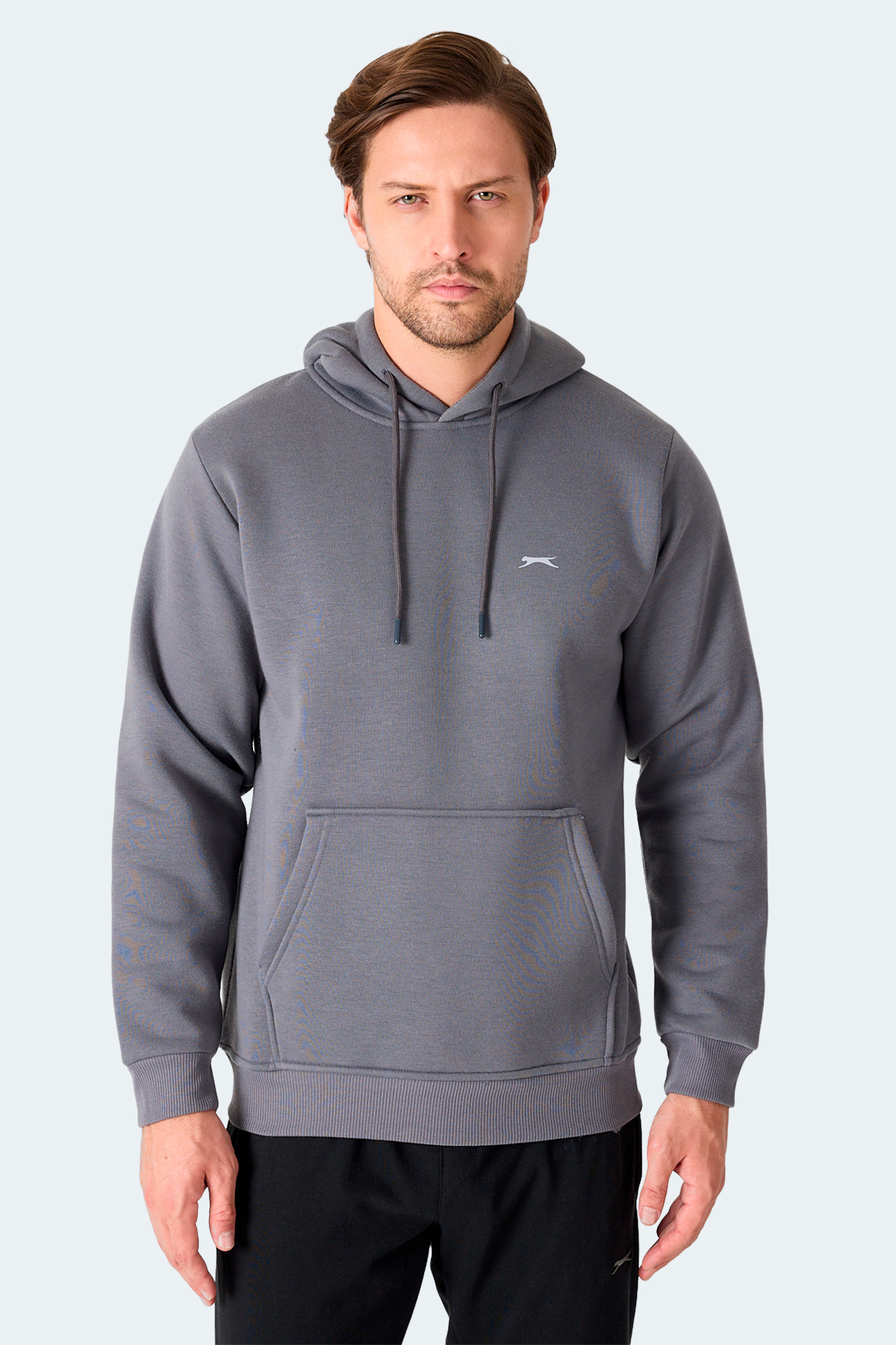سویشرت کلاه‌دار خاکستری مردانه MOONLIGHT I اسلازنگر سویشرت اسپرت Slazenger