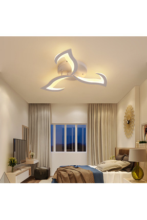 KRAYDINLATMA Rüzgar Beyaz Plafonyer Lüks Modern 3'lü Günışığı Ledli Avize